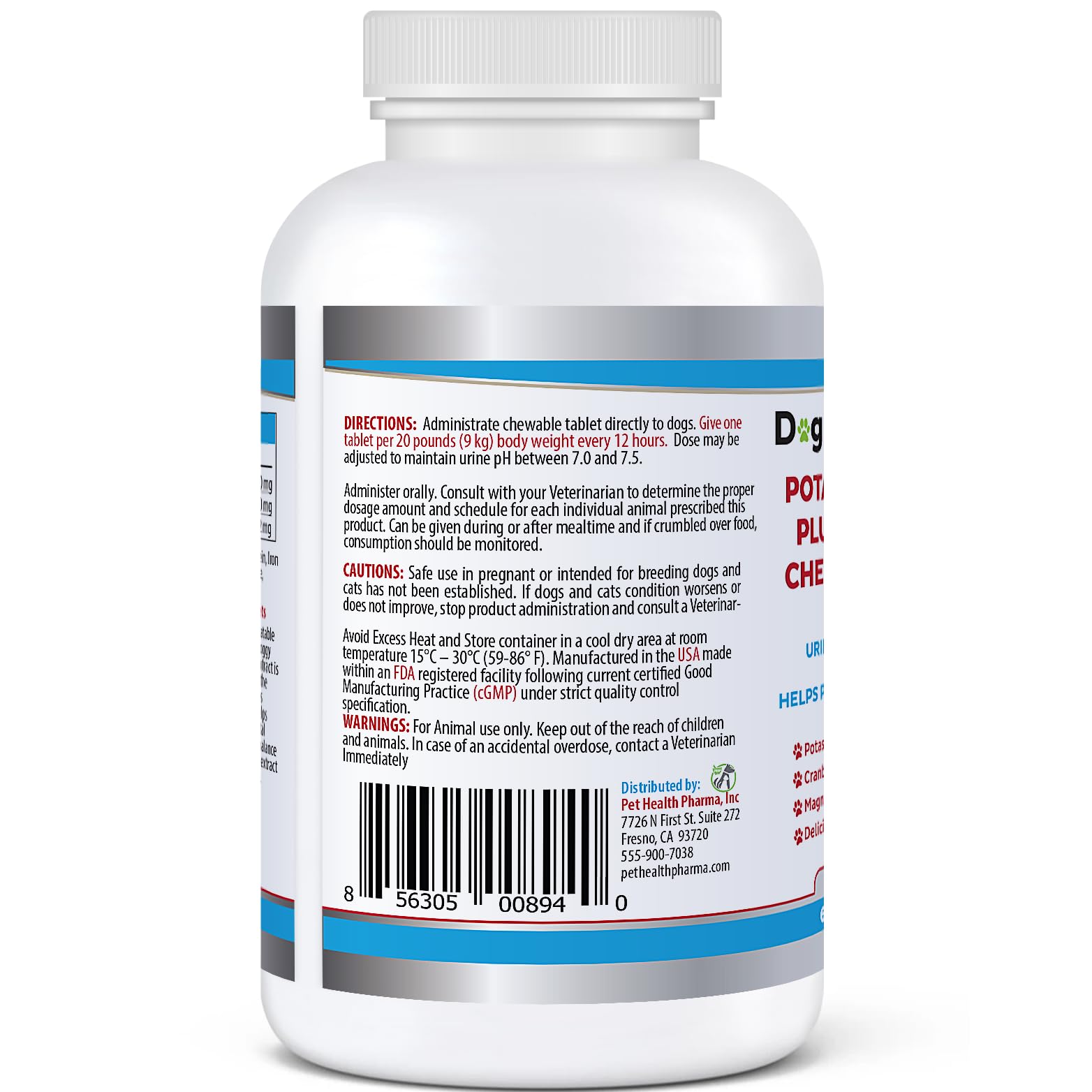Pet Health Pharma Potassium Citrate Cranberry – utilisation facile sur repas quotidien