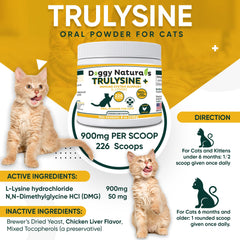 Trulysine Plus, doseur inclus pour doser facilement la poudre Lysine pour chats.