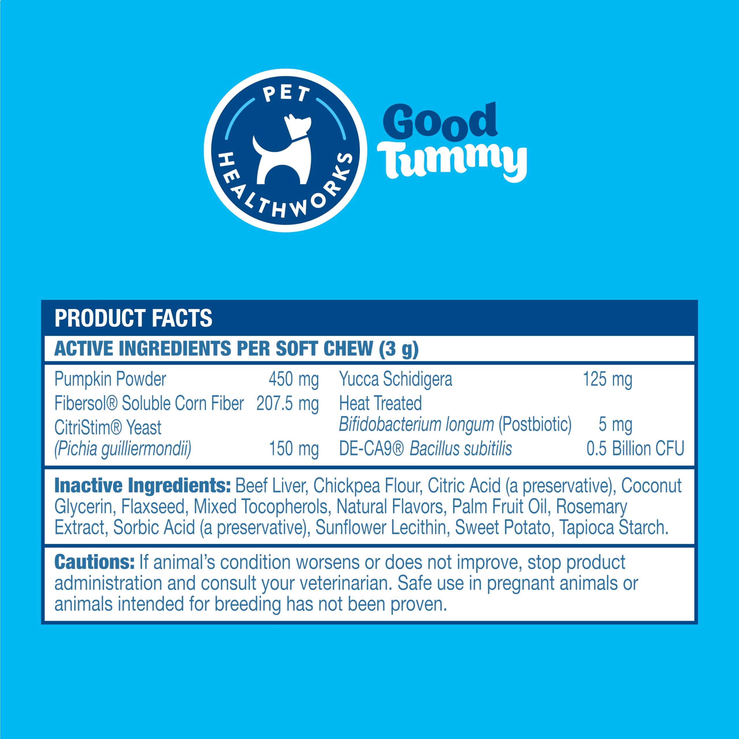 Mains tenant Pet HealthWorks Good Tummy Chews, pratique pour une routine régulière.