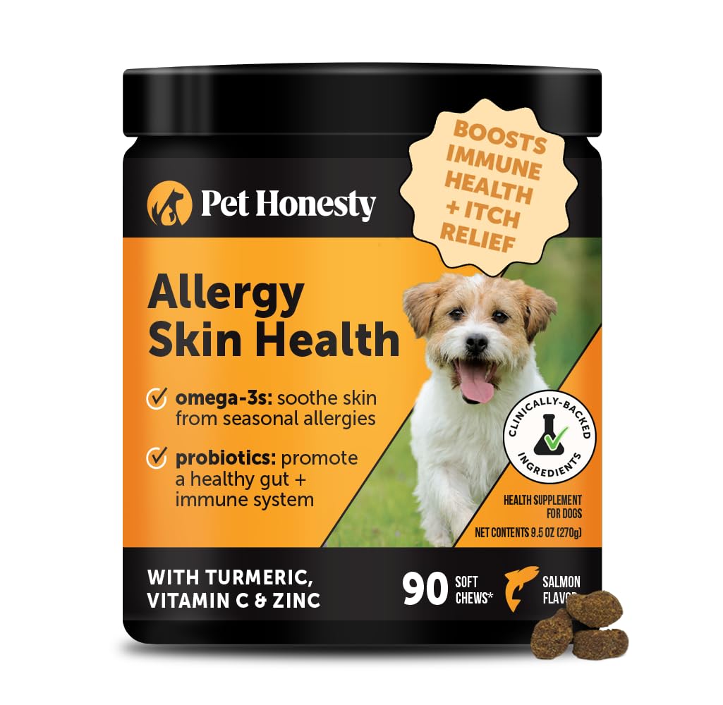 Pet Honesty Allergy Skin Health – friandises saumon pour soutien cutané et goût apprécié.