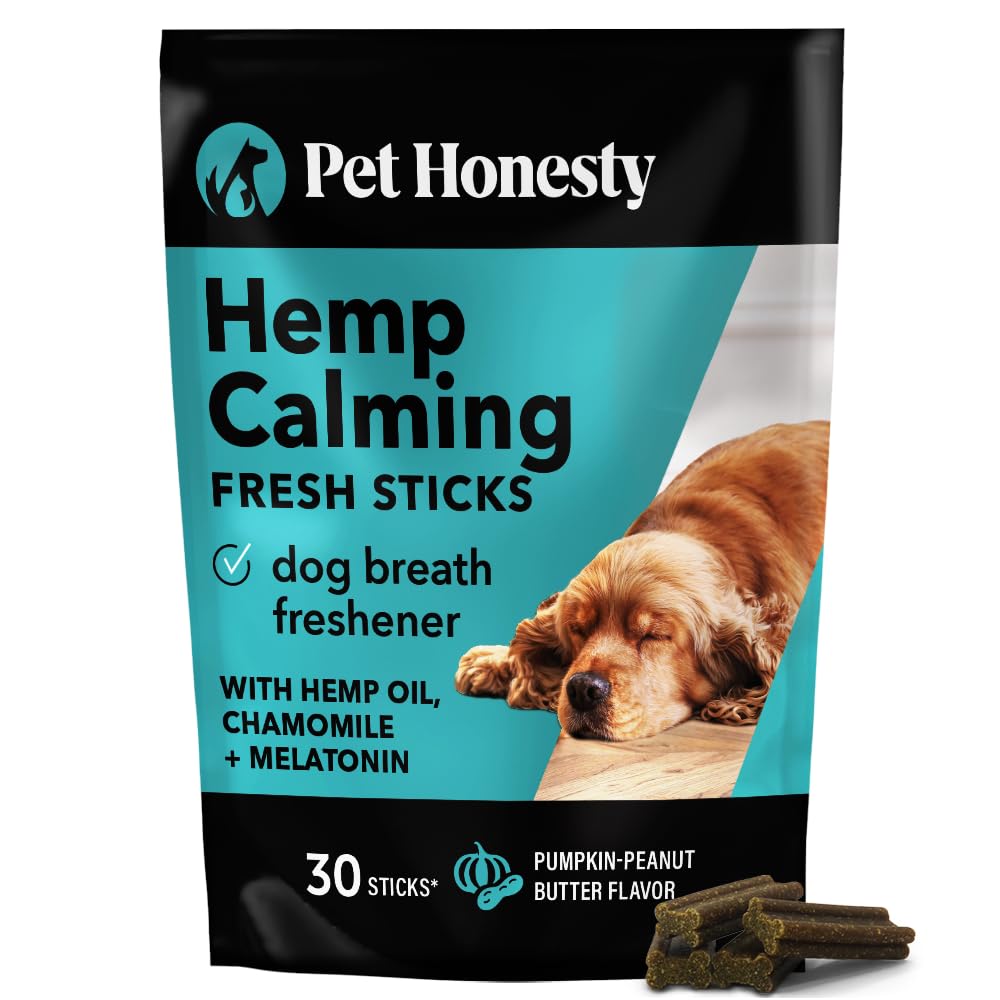 Bâtonnet apaisant Pet Honesty au chanvre pour chiens en situation d’anxiété.