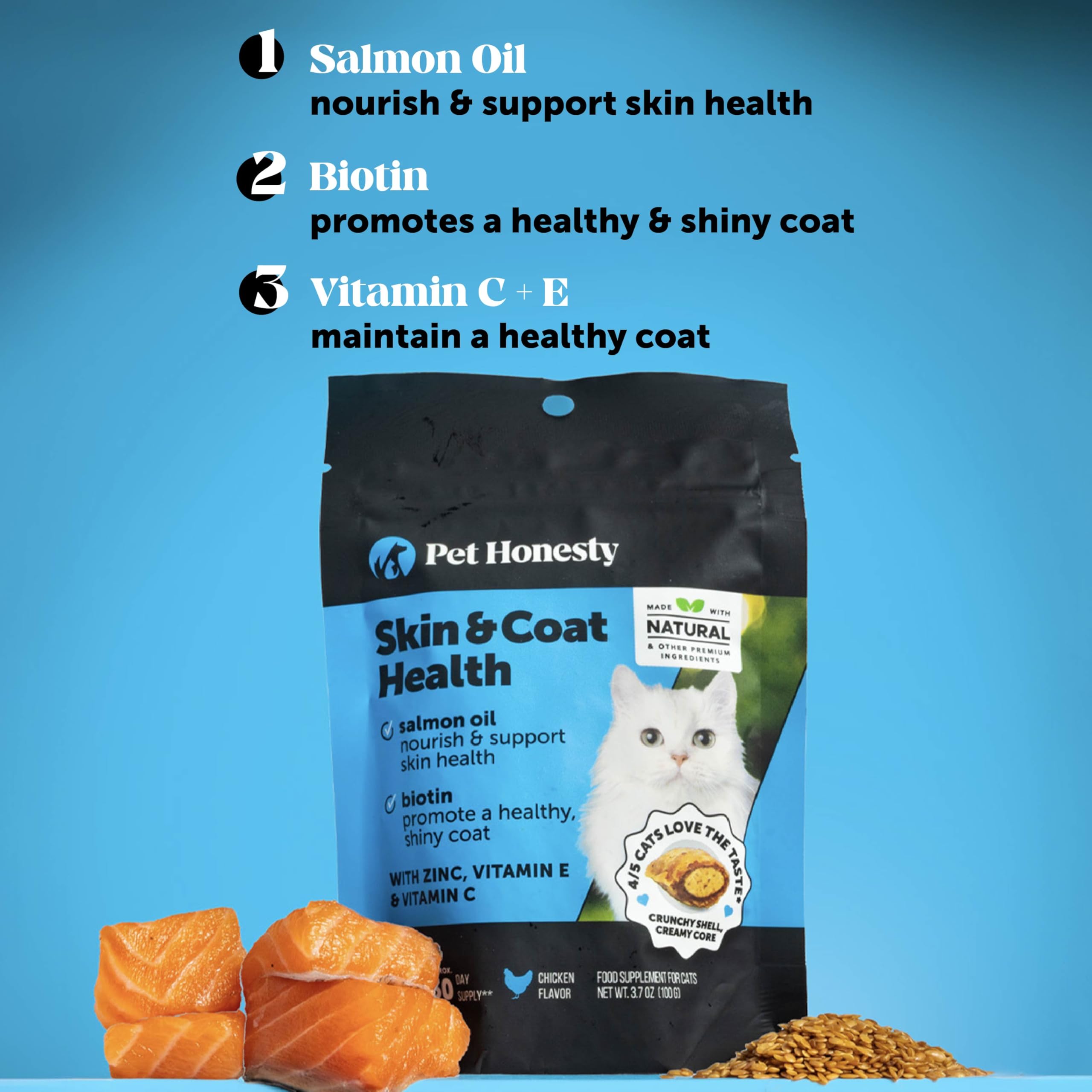 Pet Honesty Biotine favorisant brillance du pelage du chat