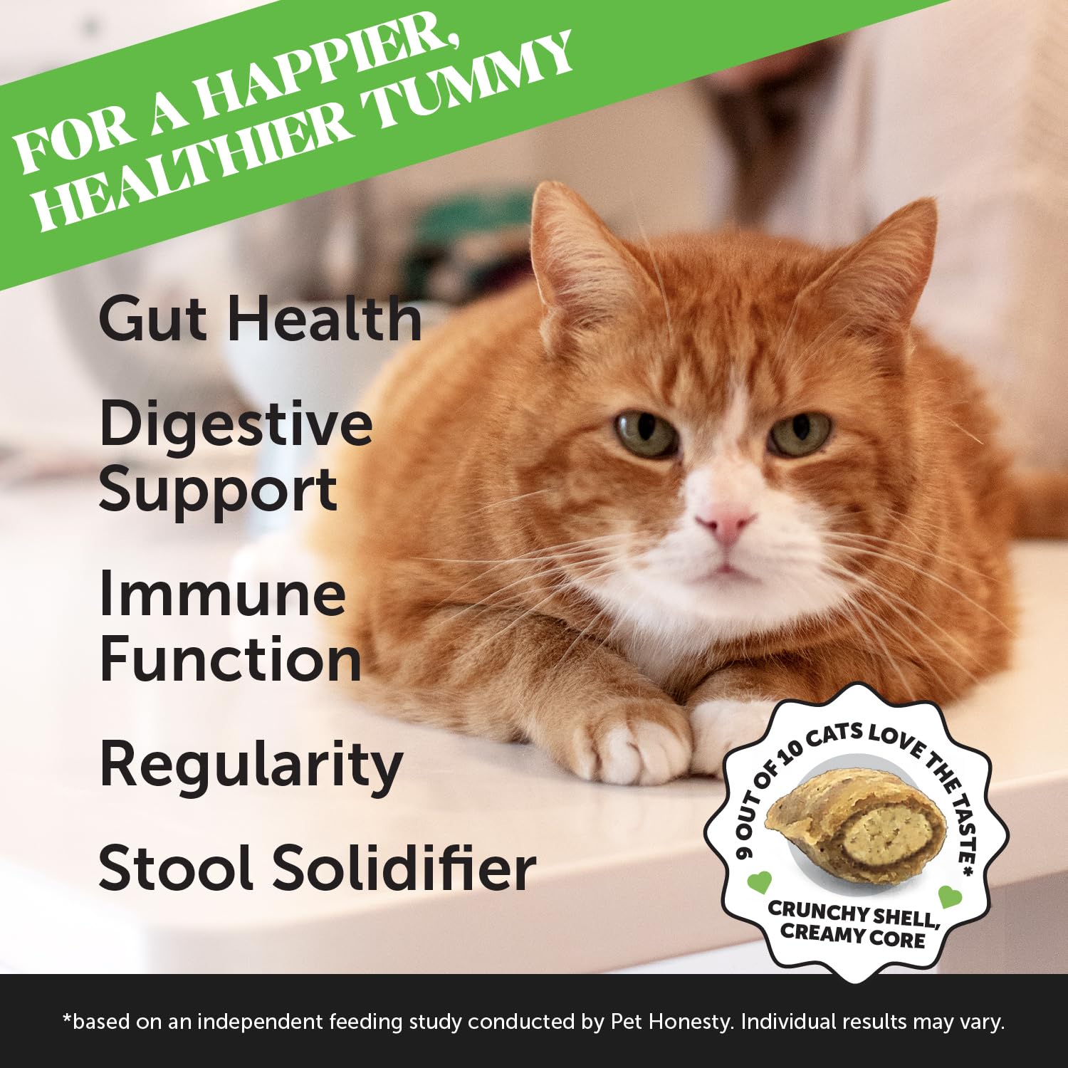 Pet Honesty chat probiotiques - texture crunch-cremeuse appréciée par les chats