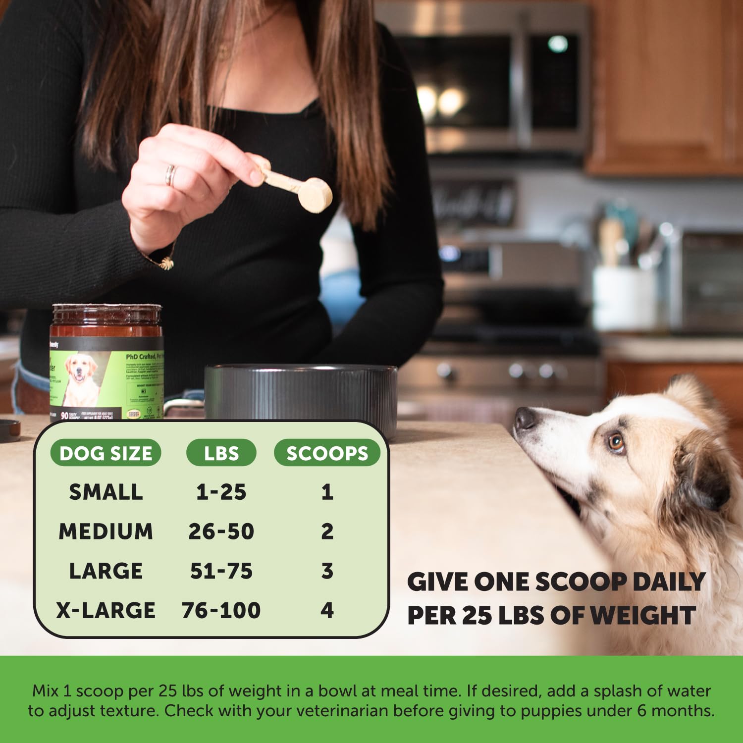 Pet Honesty garniture alimentaire chien : utilisation facile lors des repas.