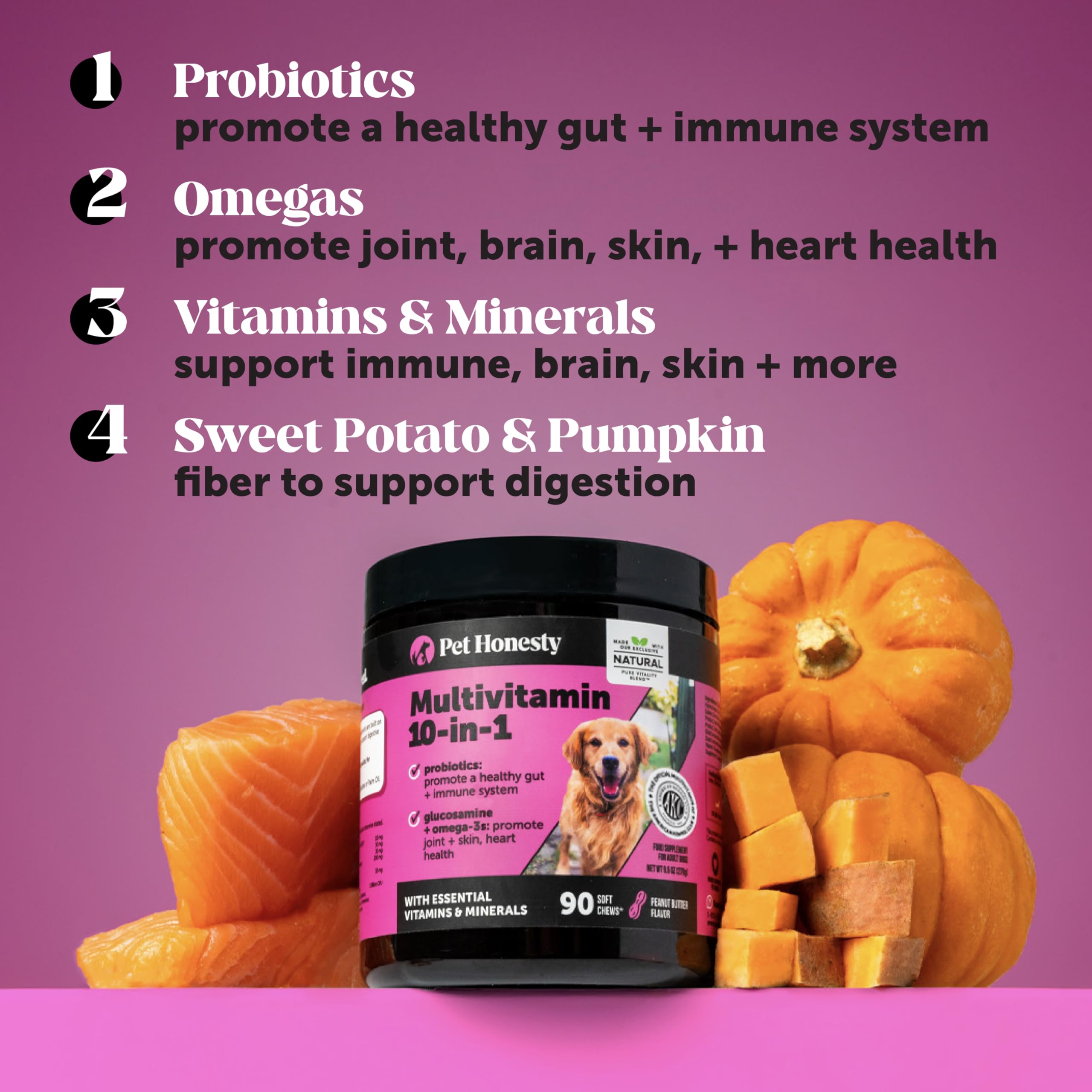 Glucosamine, chondroïtine et MSM Pet Honesty pour articulations et mobilité