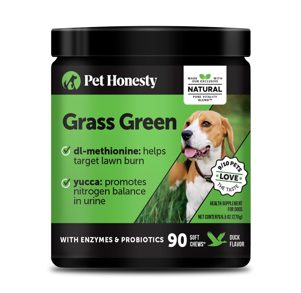 Pet Honesty Grass Green – Bouteille: soutien interne pour une pelouse plus verte.