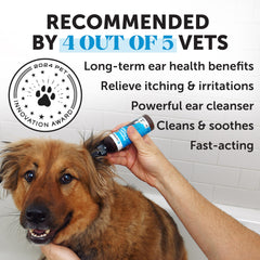 Pet Honesty Restore + Soothe – application facile pour oreilles chiens et chats.