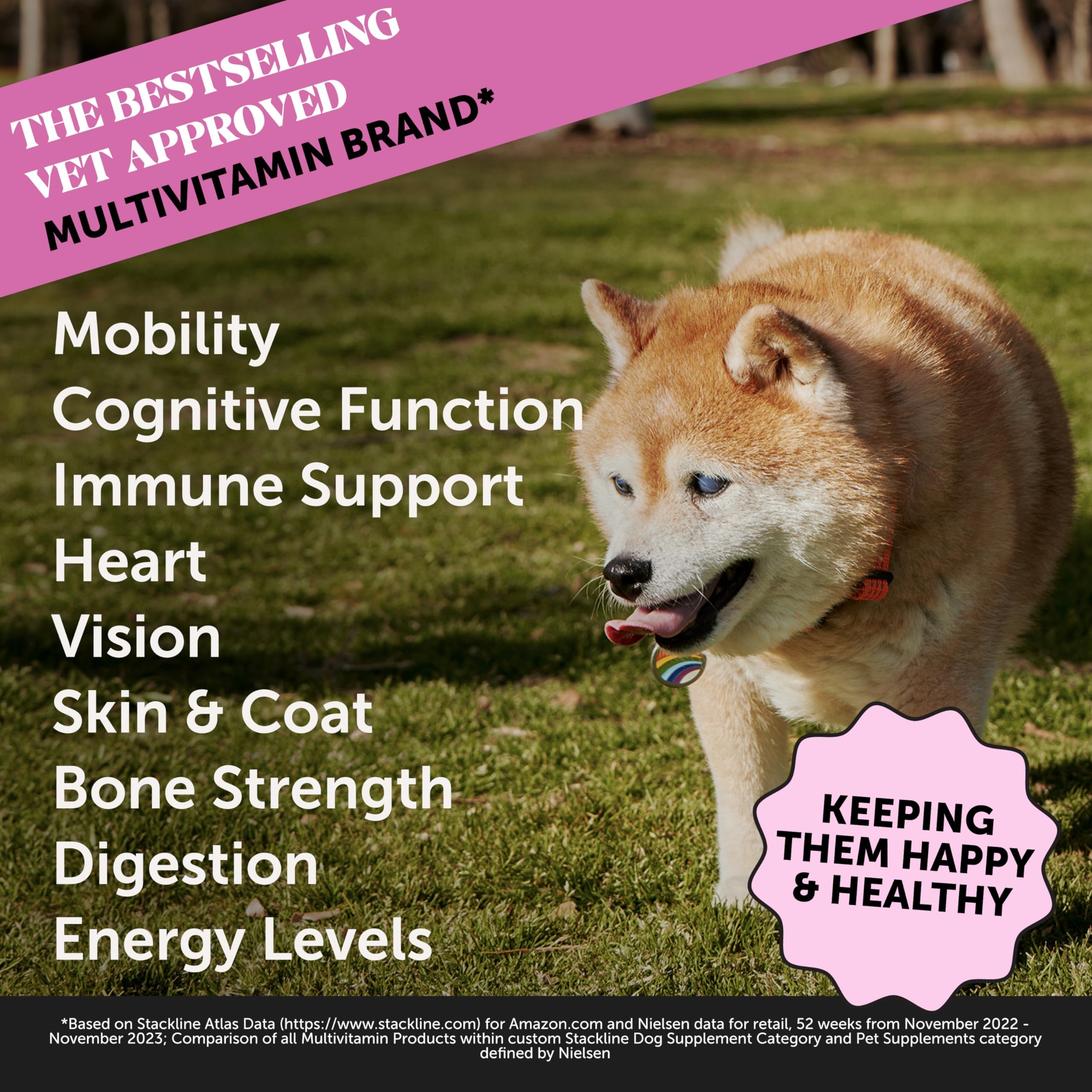 Pet Honesty Senior Dog Multivitamin – friandises au goût canard, faciles à donner.
