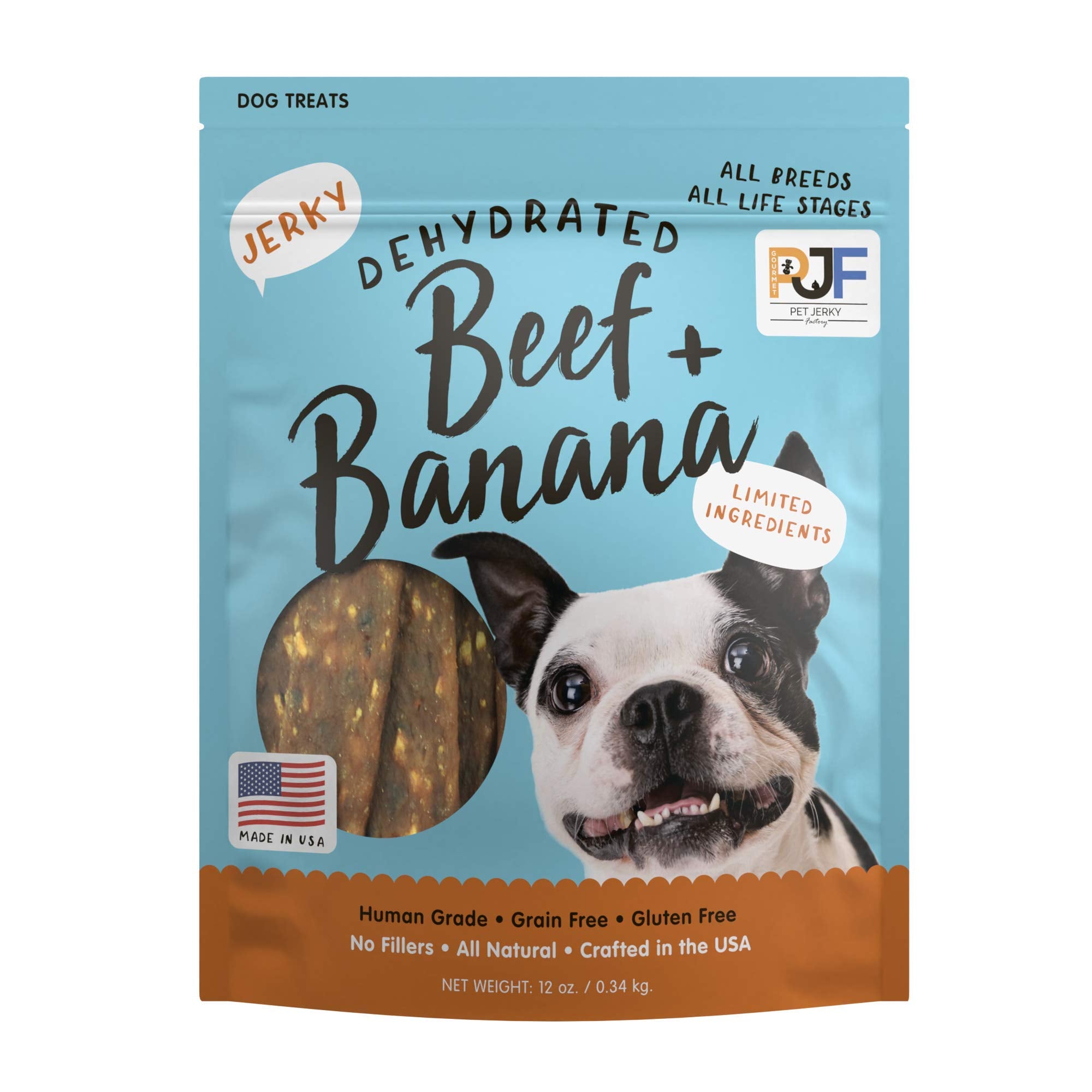 PET JERKY FACTORY boeuf-banane-douce : friandise tendre pour chiens actifs
