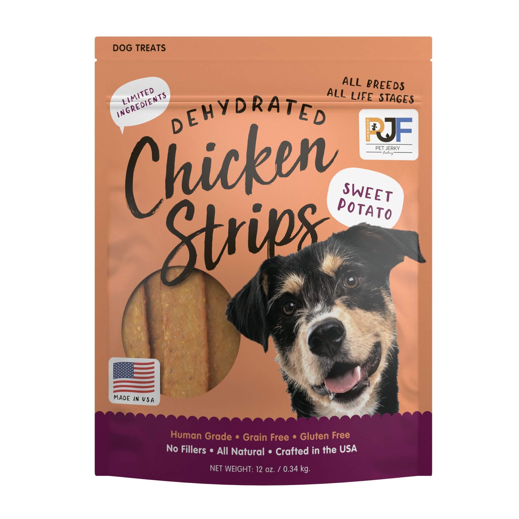 Pet Jerky Factory sachet-poulet-patate-douce, friandise naturelle à partager.