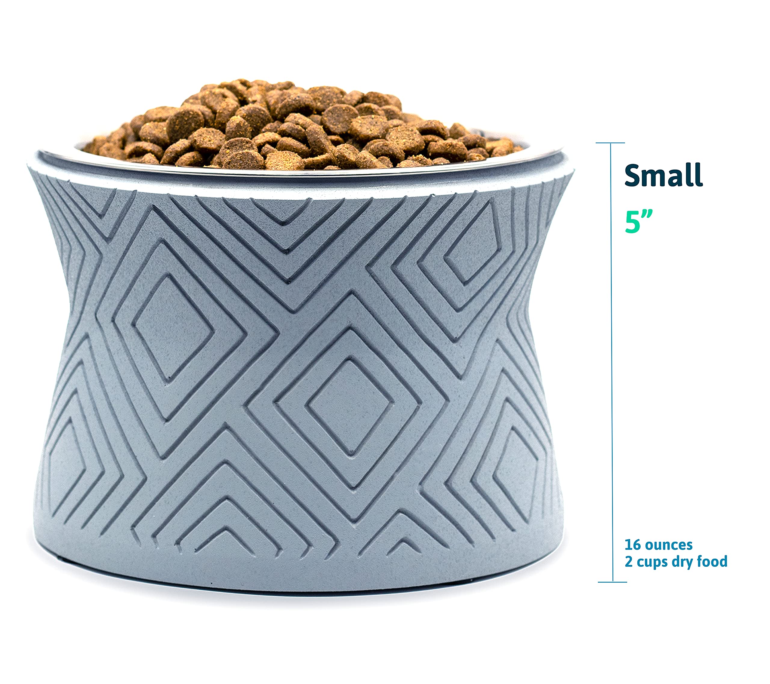 Pet Junkie Santa Fe: hauteur de cinq pouces pour une meilleure posture.