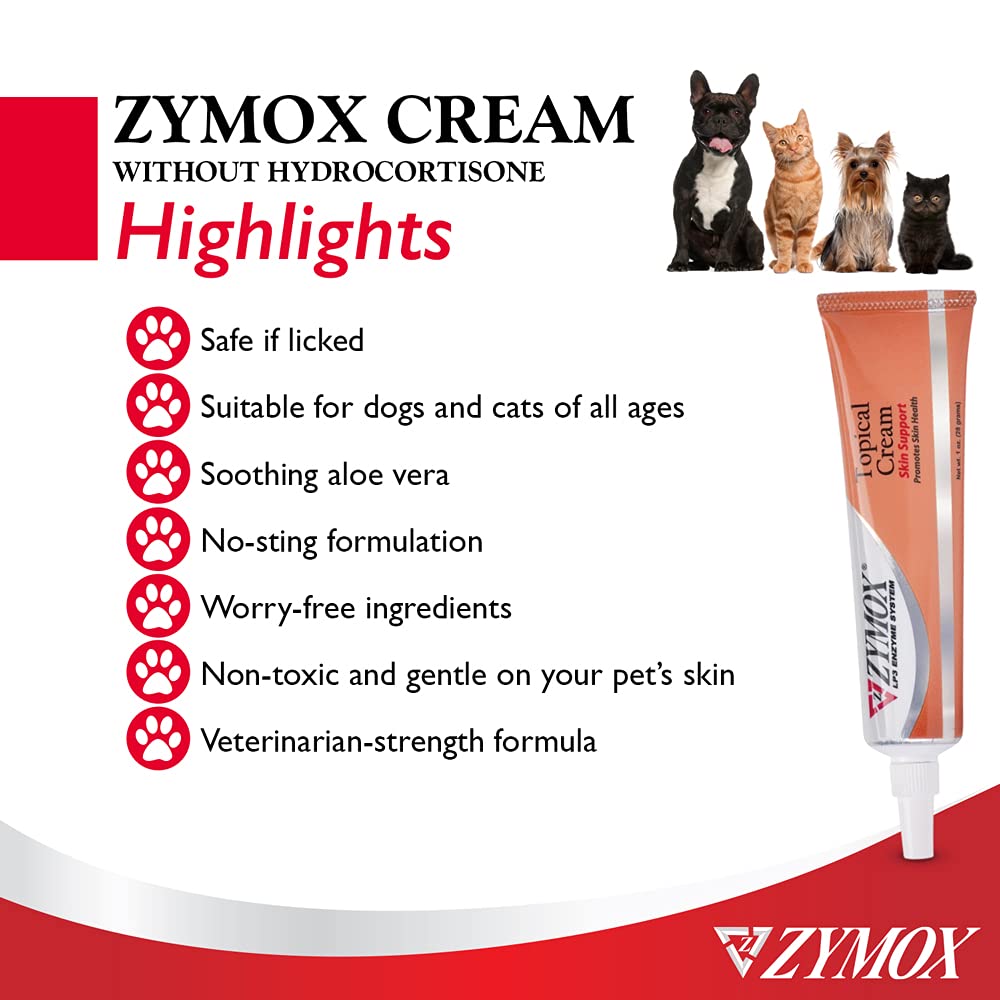 ZYMOX texture crème douce pour un soin apaisant et facile.