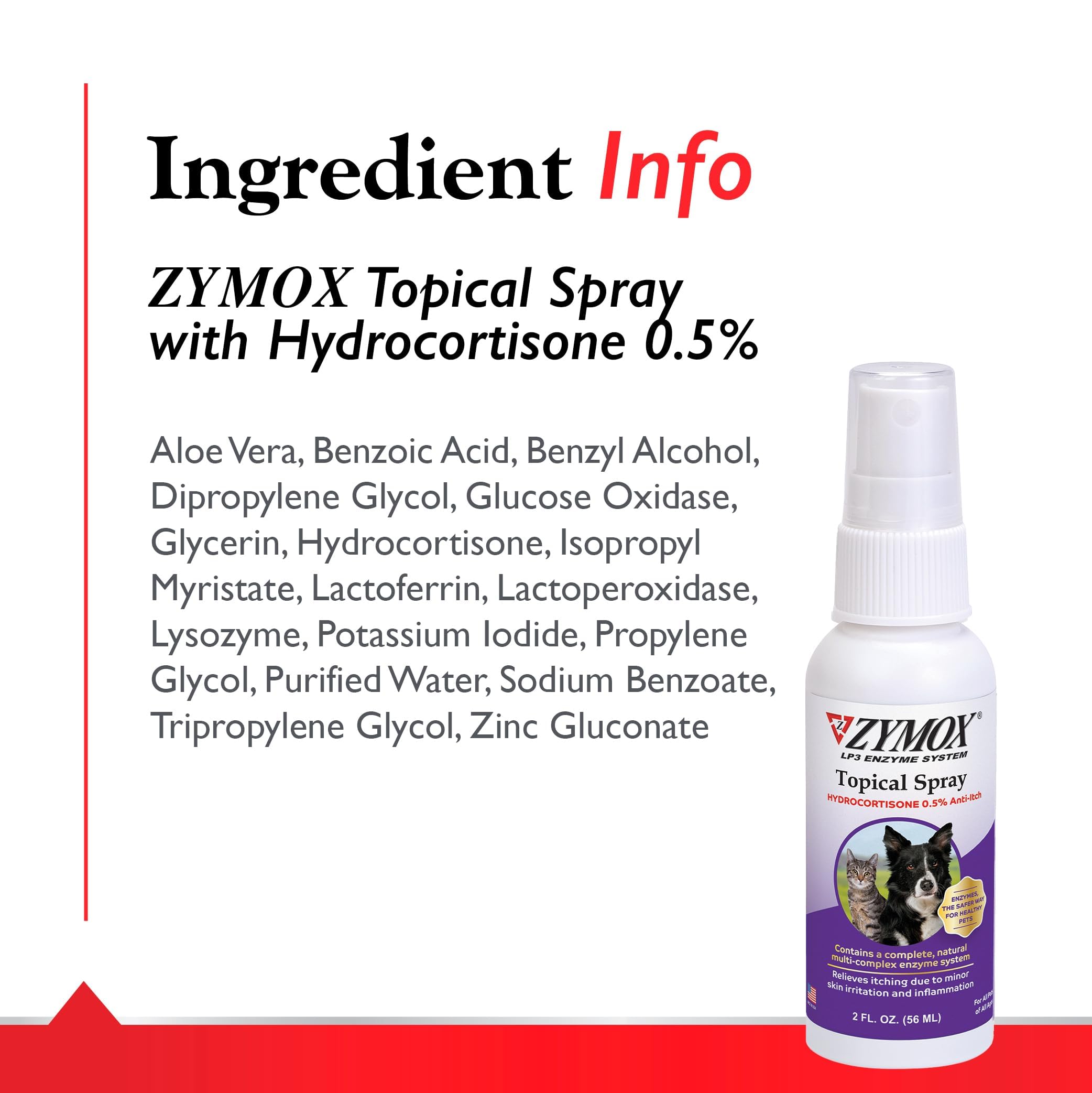 Zymox Pet King Brands associe aloe vera et LP3 pour apaiser.
