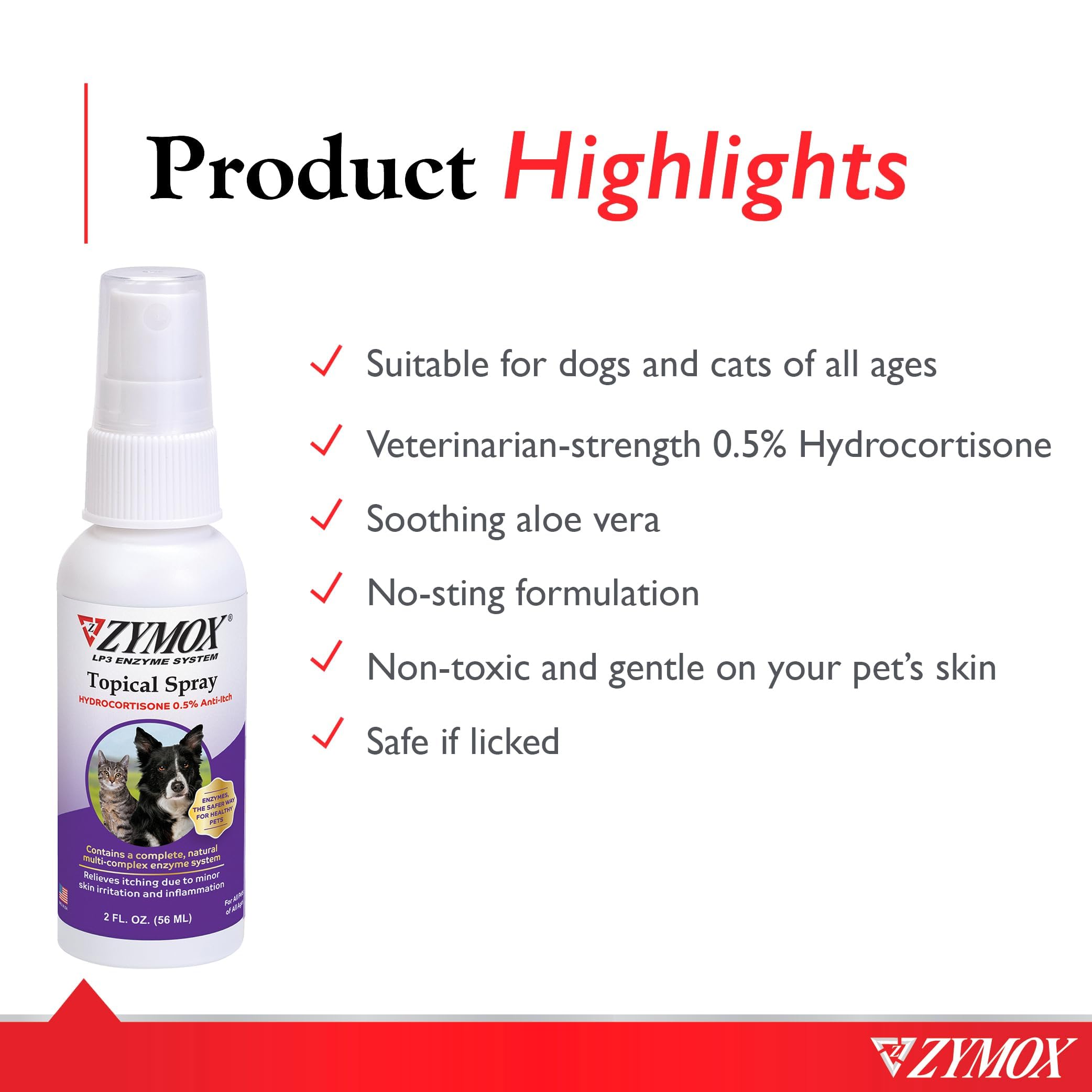 Zone peau affectée avec Zymox Pet King Brands utilisée en traitement local.
