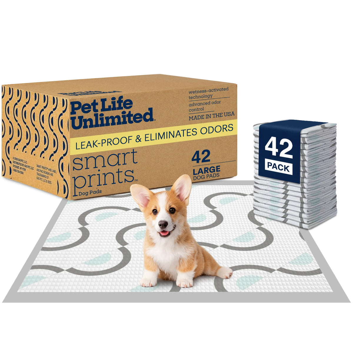 Pet Life Unlimited Smart Prints: tapis d'entraînement 22x22, grande absorption pour chiots.