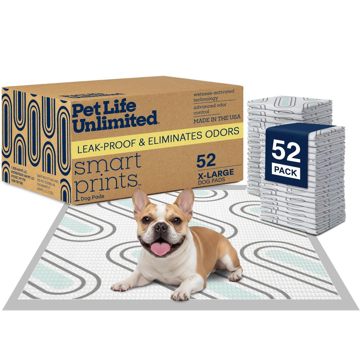 Tapis Pet Life Unlimited Smart Prints XL 26x30 pour entraînement des chiots et chiens.
