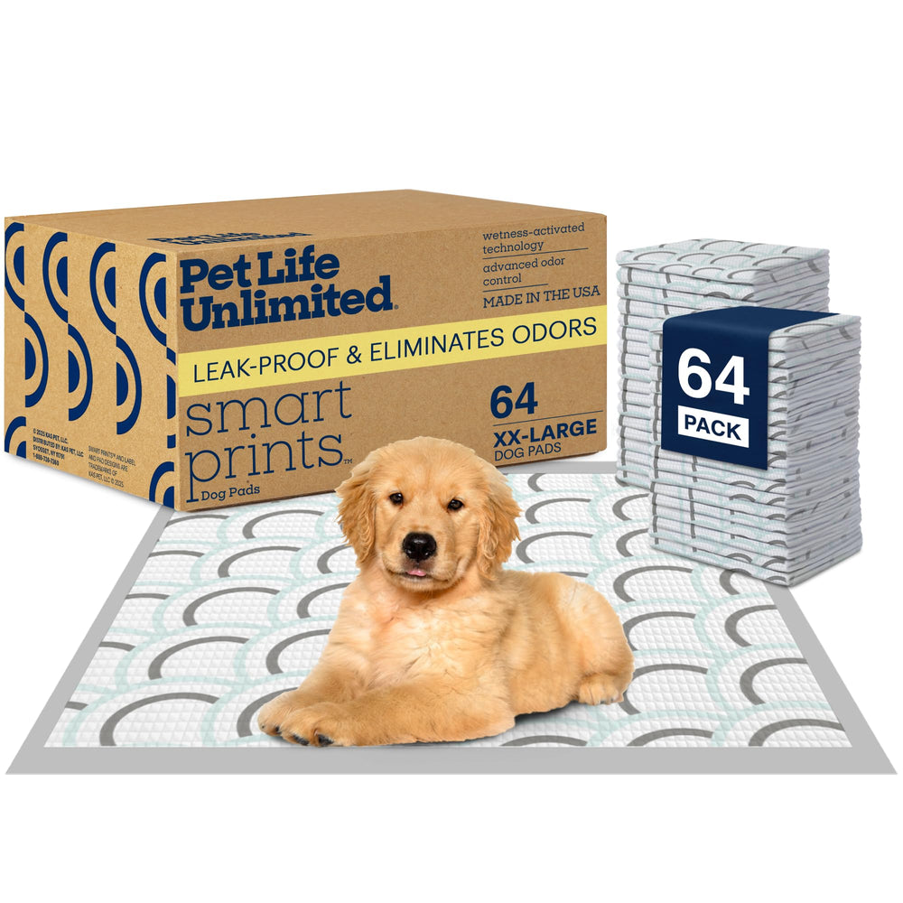 Smart Prints XXL de Pet Life Unlimited, pad absorbant pour chien, maintien le sol au sec.