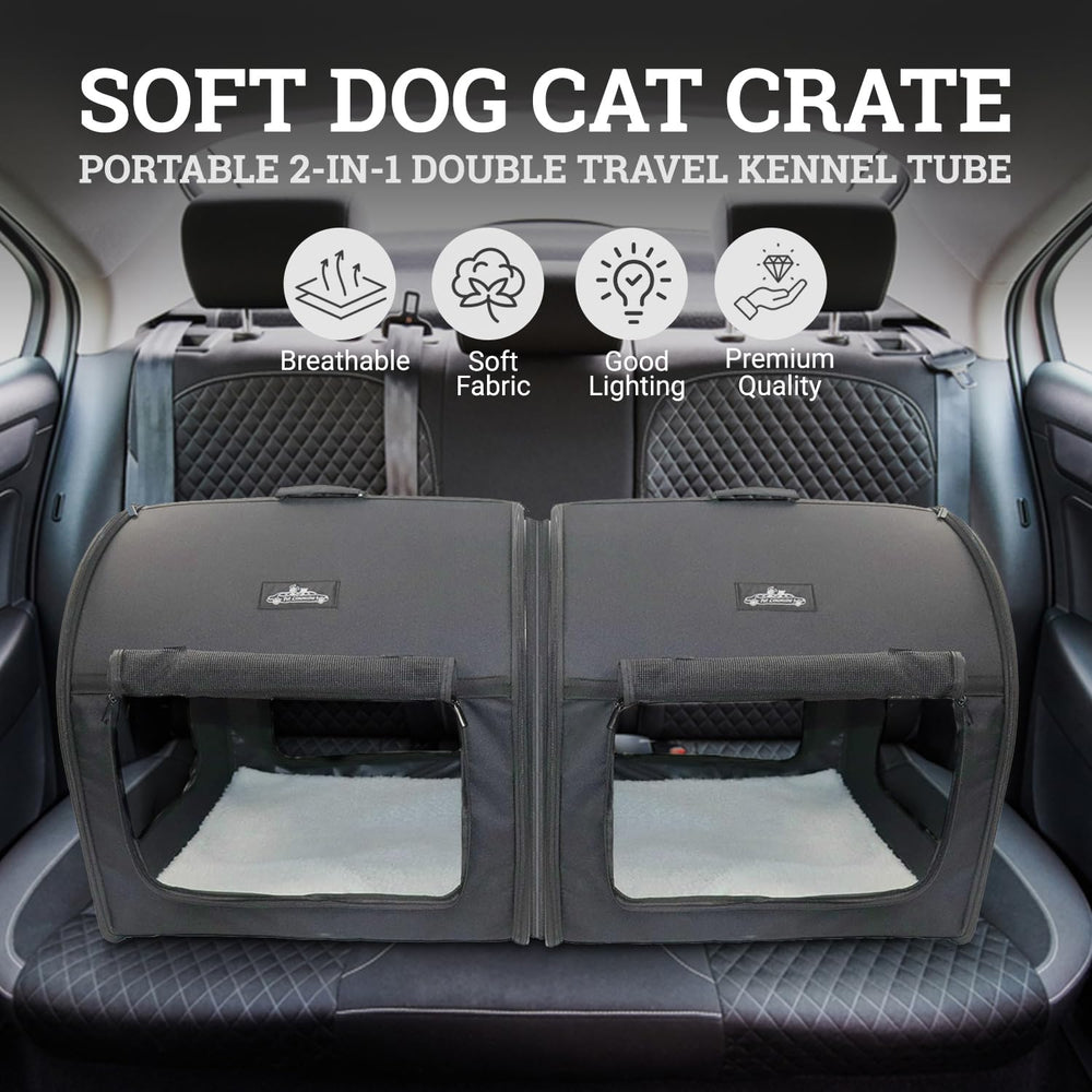 Pet Limousine cage douce roulante avec fenetres pour ventilation.