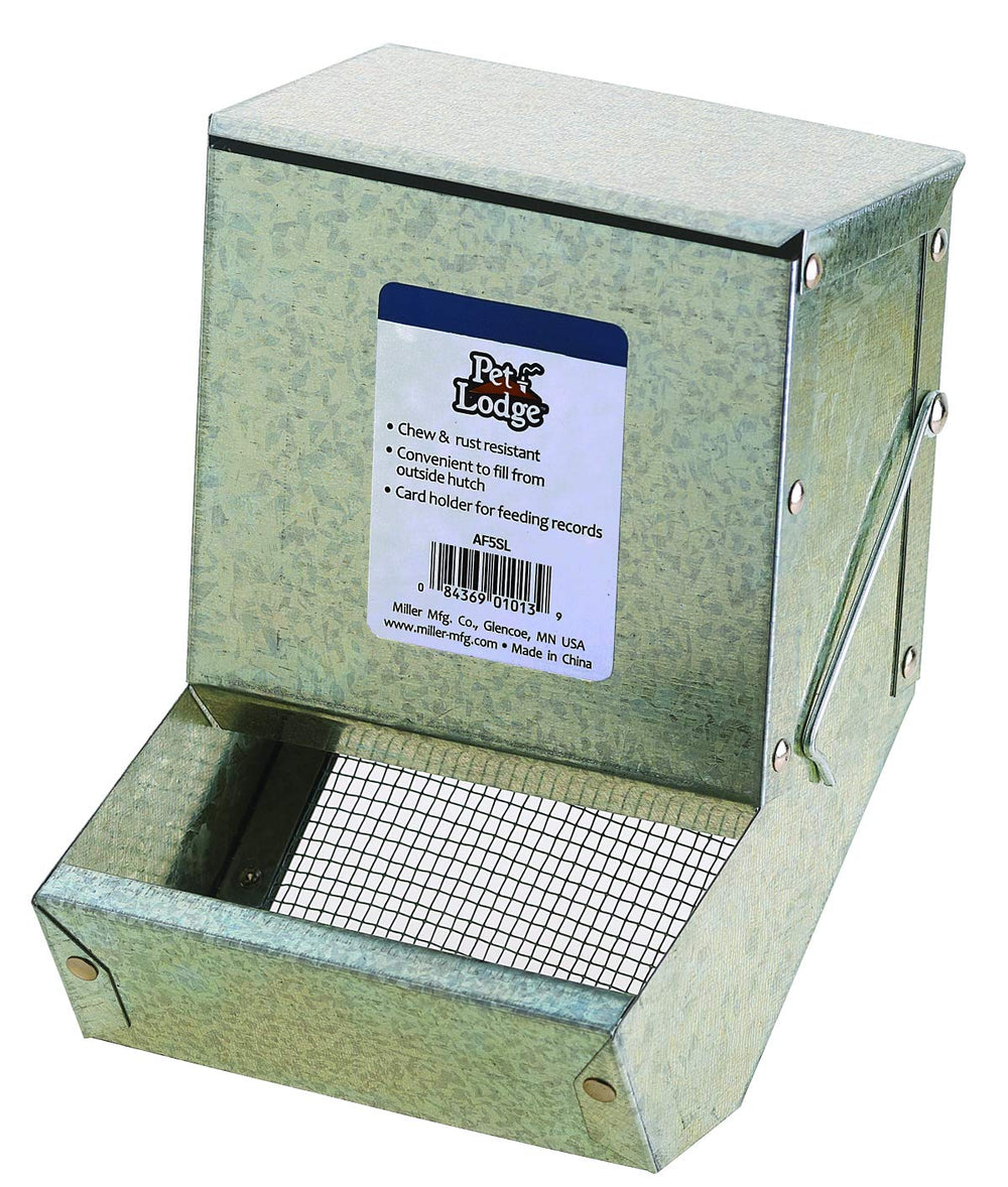 Nourrisseur Pet Lodge en acier pour petits animaux, couvercle et tamis pour contrôle des portions