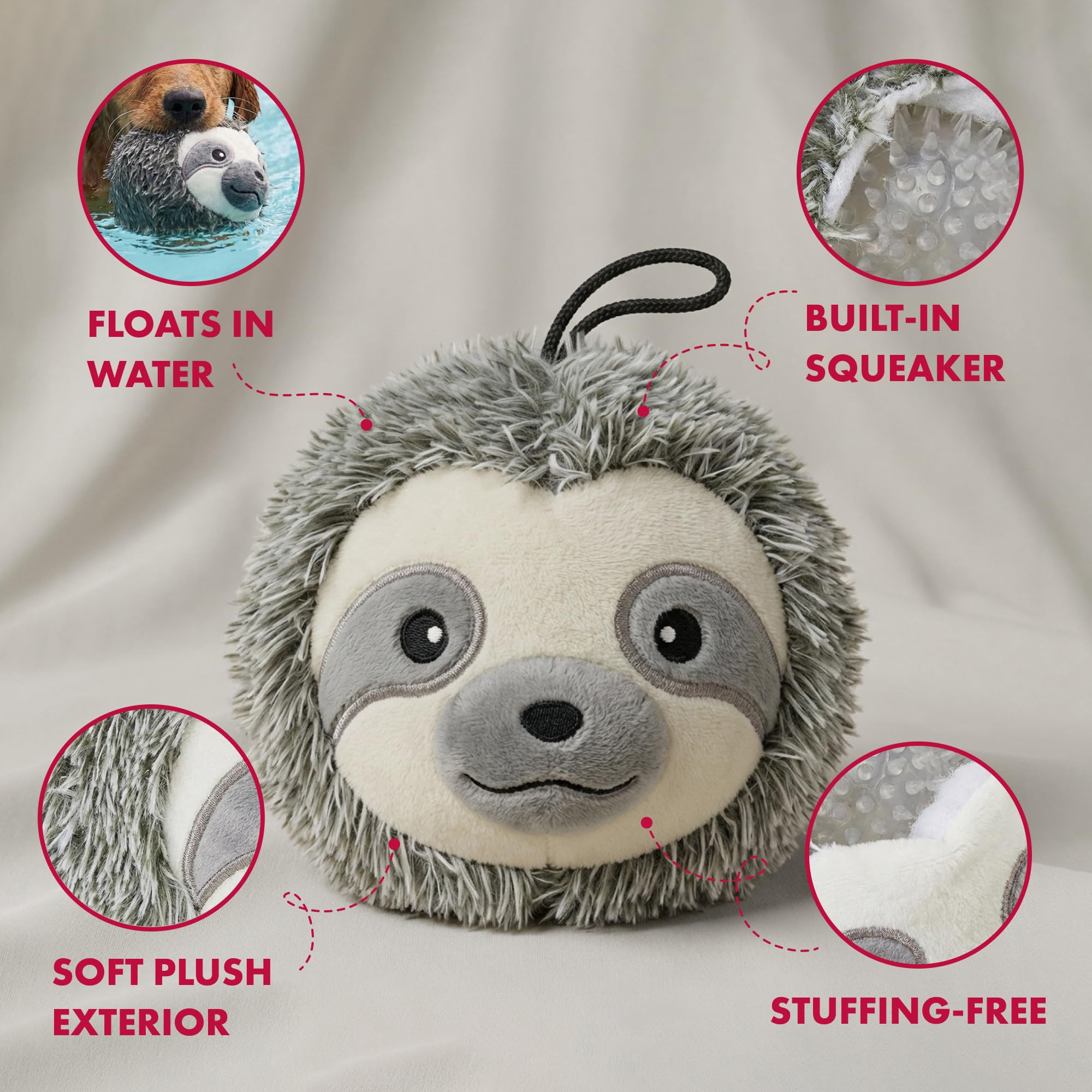 Pet Lou balle-peluche rose: visibilité accrue et divertissement.