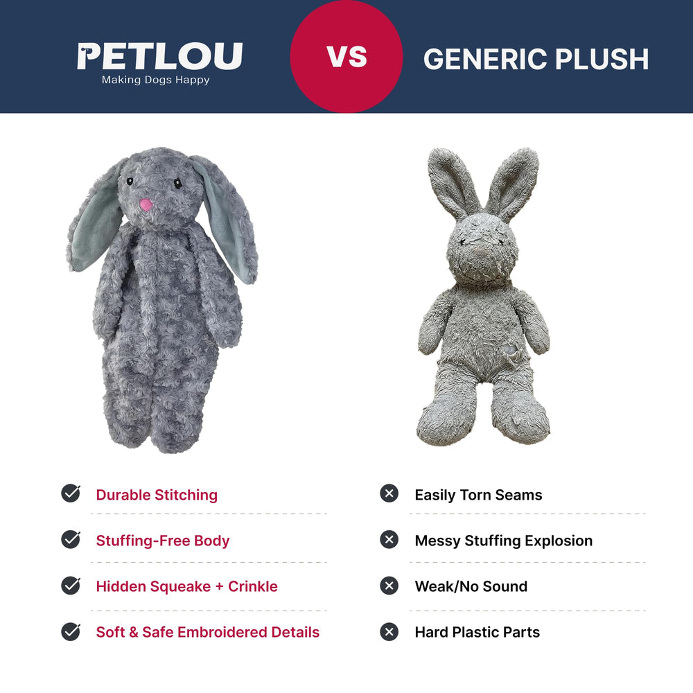 Jouet Pet Lou Lapin Floppy grandeur 19 pouces, parfait pour chiens de taille moyenne à grande.