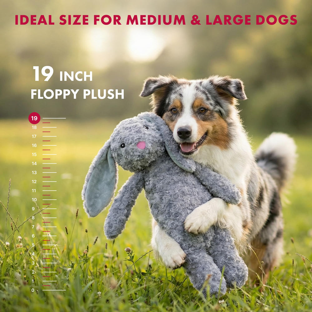 Jouet Pet Lou Lapin Floppy usage intérieur, léger et facile à saisir.