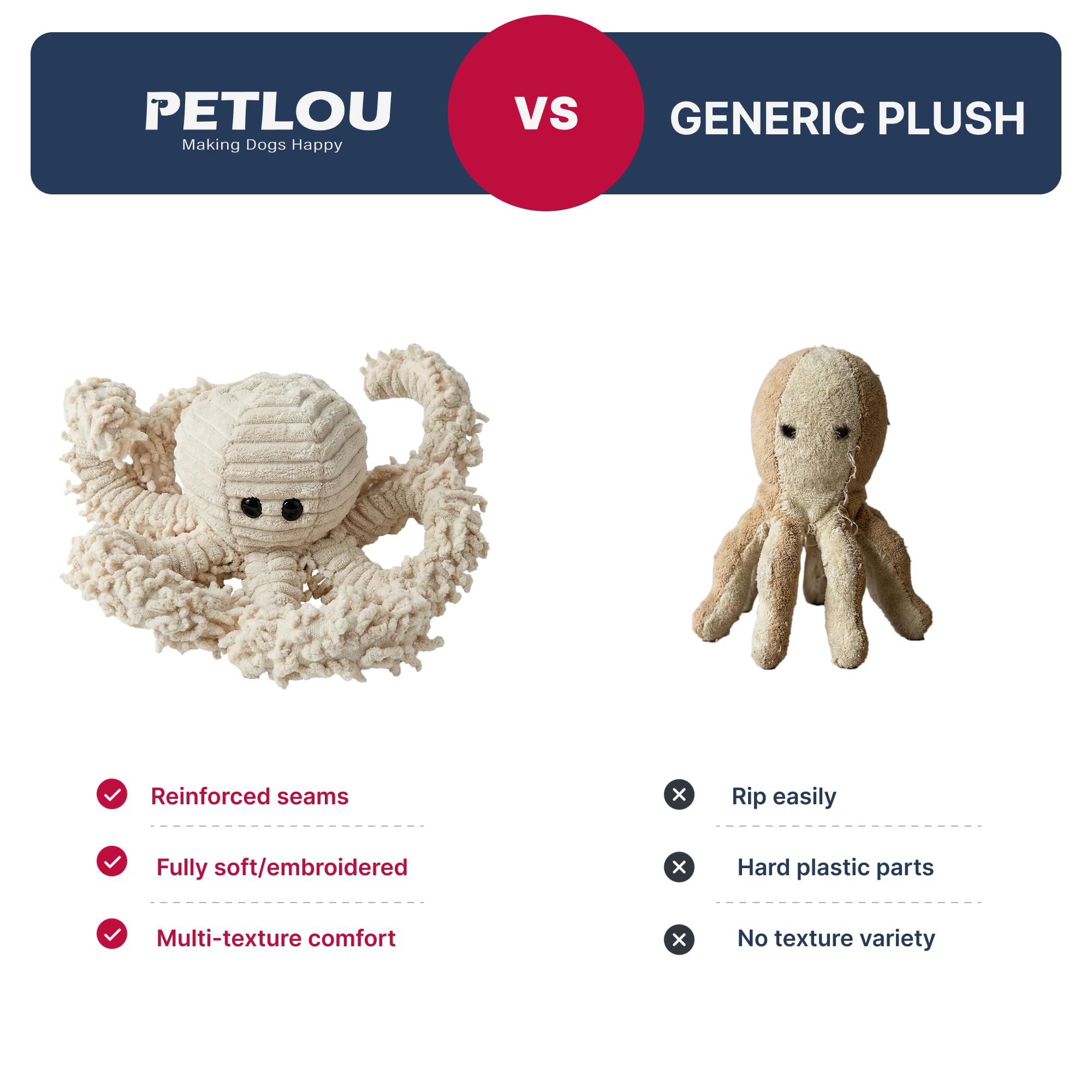 Jouet cadeau parfait pour animaux Pet Lou poulpe.