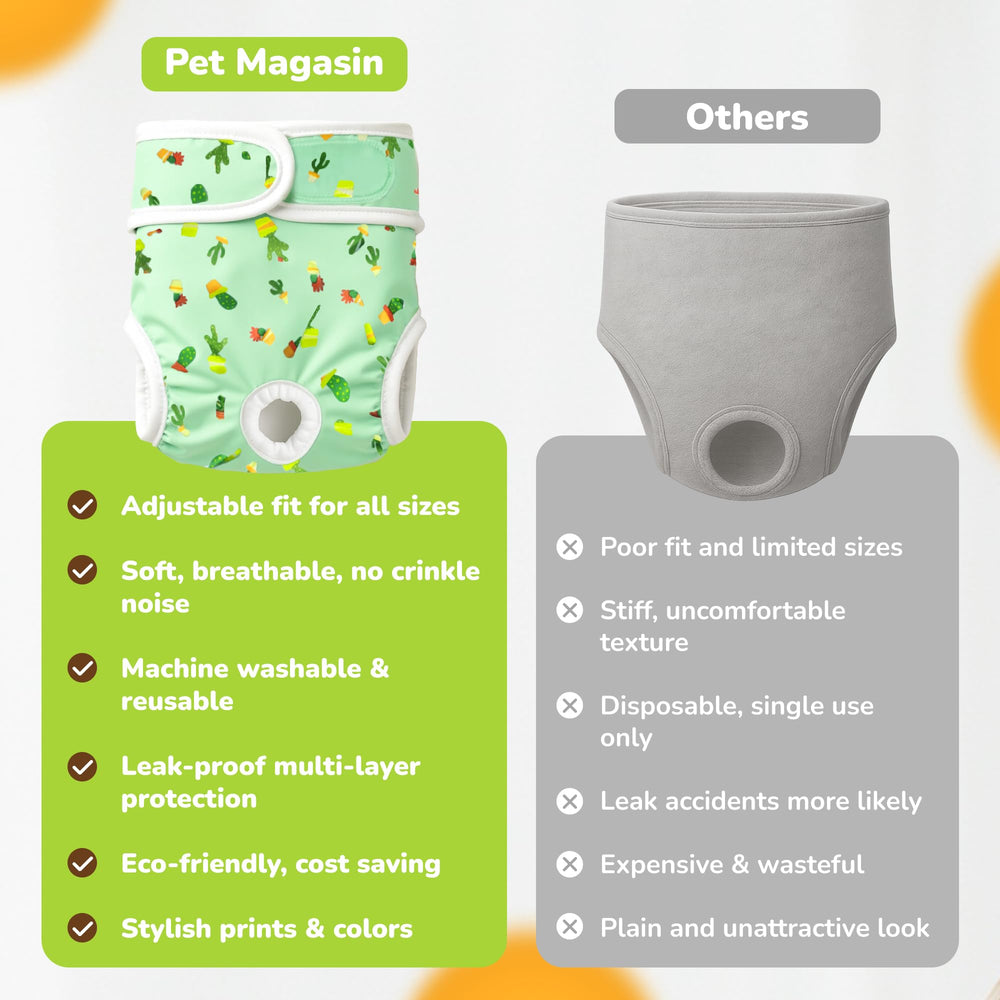 Pet Magasin: ensemble pack 3, solution hygiénique réutilisable pour chiens femelles