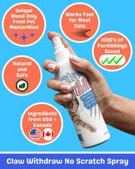 Pet MasterMind Application Spray Dissuasion — démonstration d’utilisation facile pour les chats.