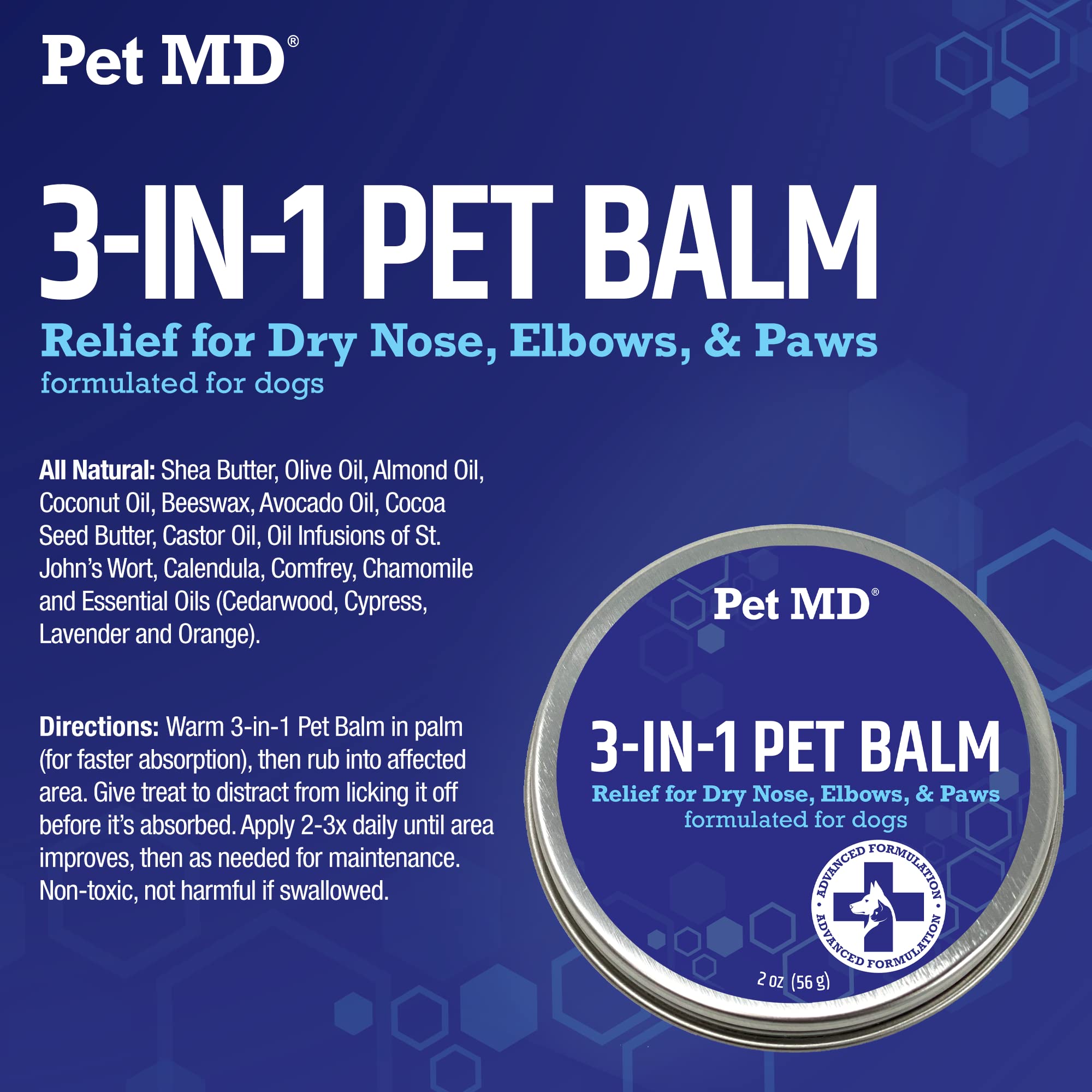 Baume Pet MD protection extérieure – soin quotidien des chiens.