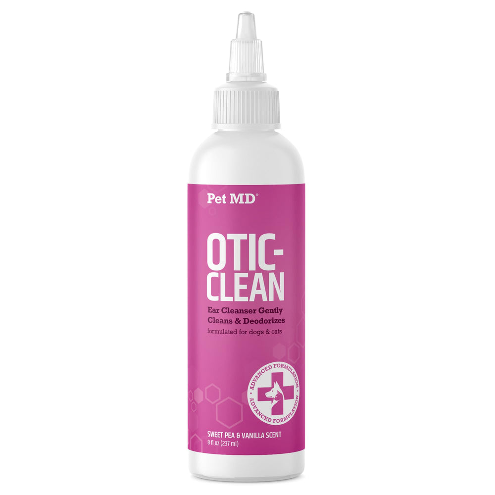 Pet MD Otic-Clean, bouteille-nettoyant, nettoie les oreilles en douceur et aide à limiter les odeurs.