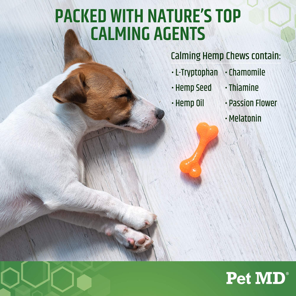 Pet MD friables calmants – Chiens détendus et reposés après la prise.