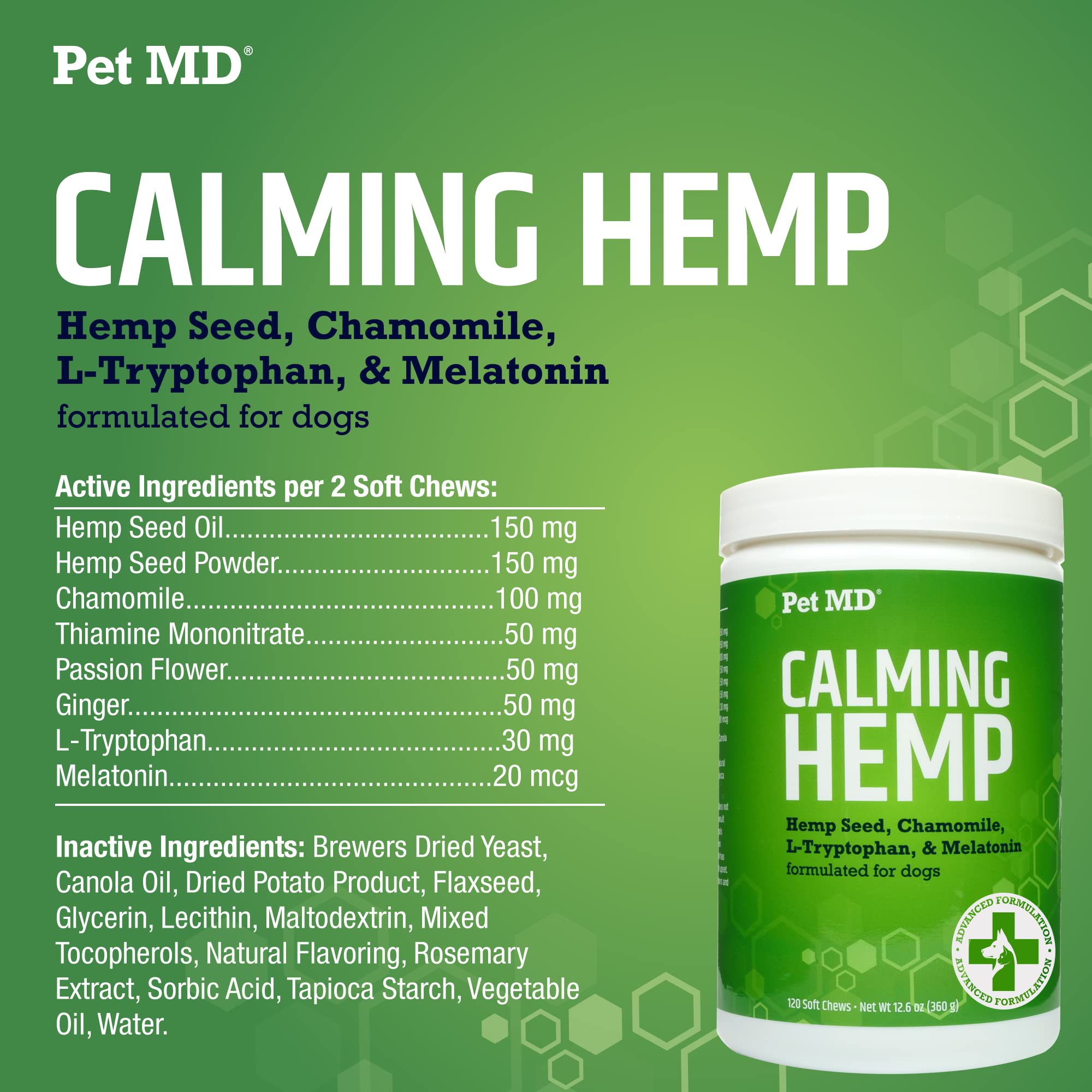 Pet MD friables calmants – Séparation plus sereine et réduction possible du stress.