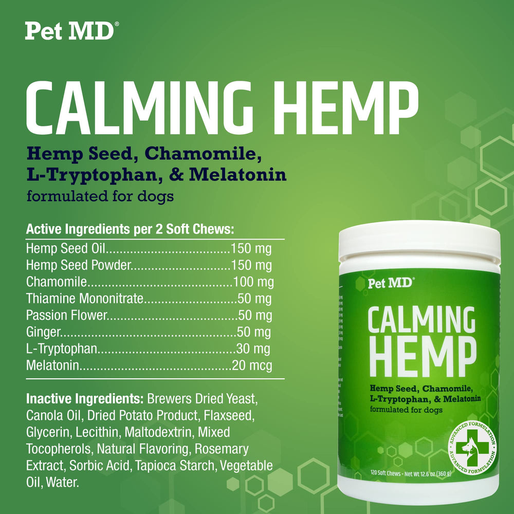 Pet MD friables calmants – Séparation plus sereine et réduction possible du stress.