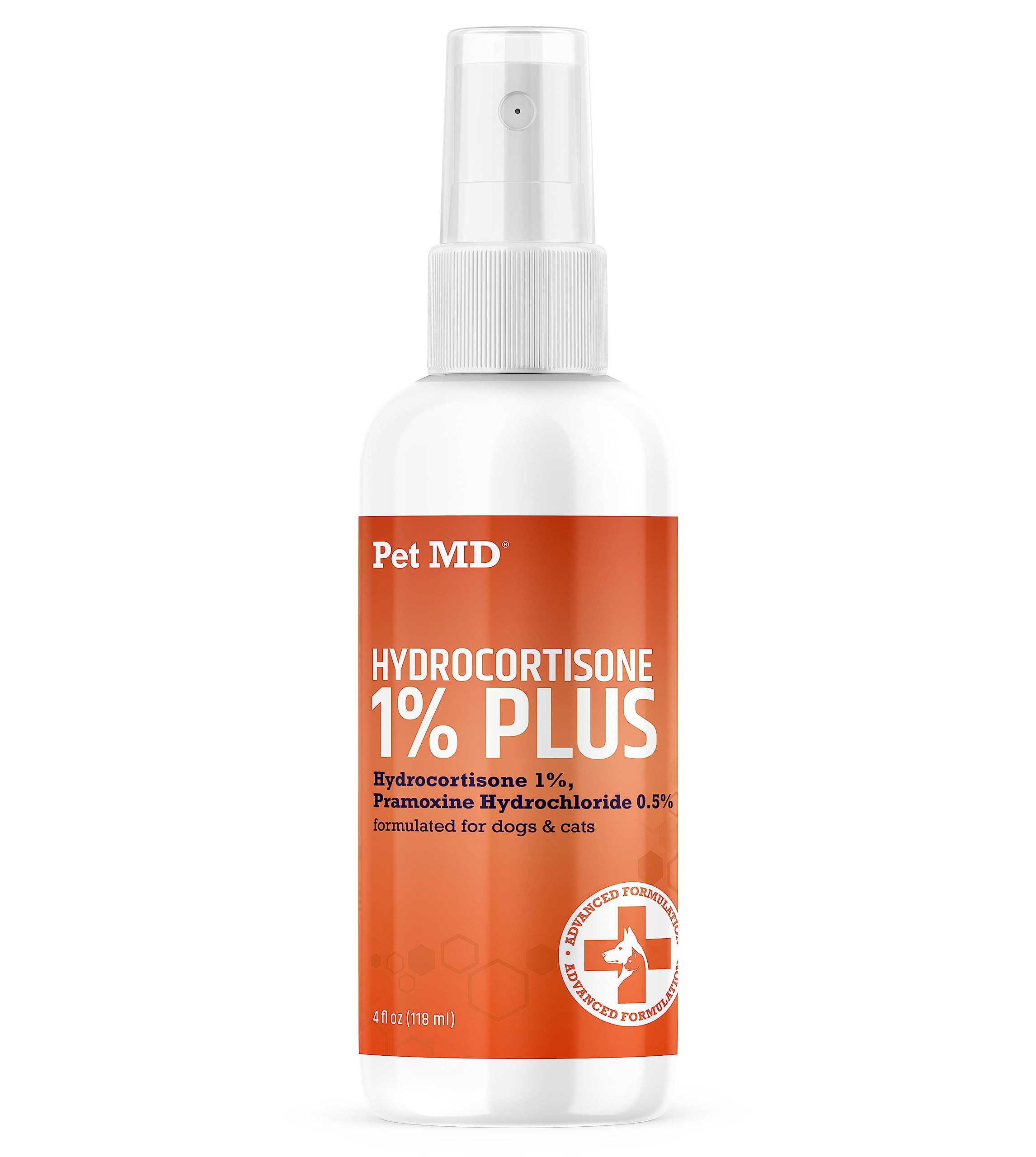 Spray Pet MD Hydrocortisone en bouteille apaise rapidement les démangeaisons des chiens et des chats.