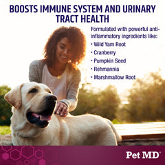 Pet MD Soutien Urinaire Plus Canneberge – ingrédients naturels pour le bien-être urinaire.