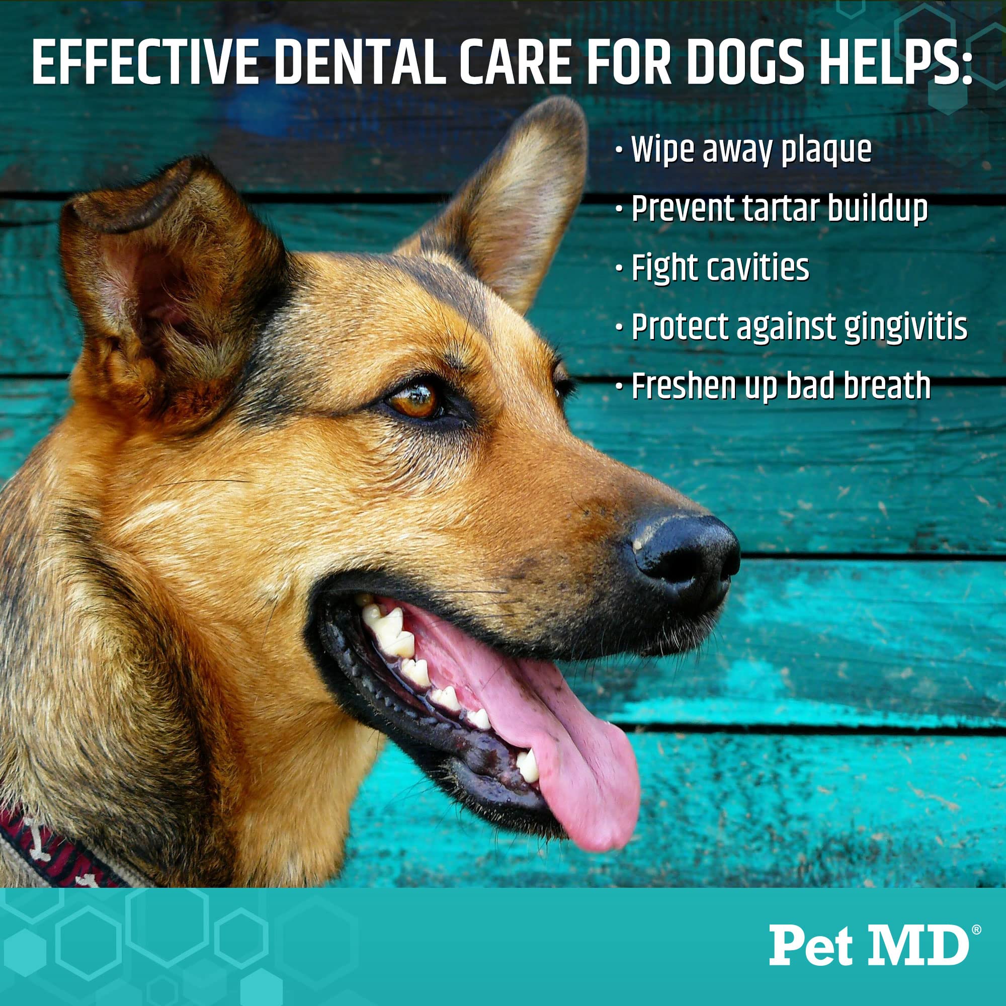Lingettes Pet MD texture dent chien — nettoyage efficace