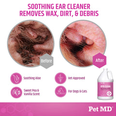 Pet MD Otic-Clean Conduit Auditif: déloge cire et débris pour un conduit plus clair.