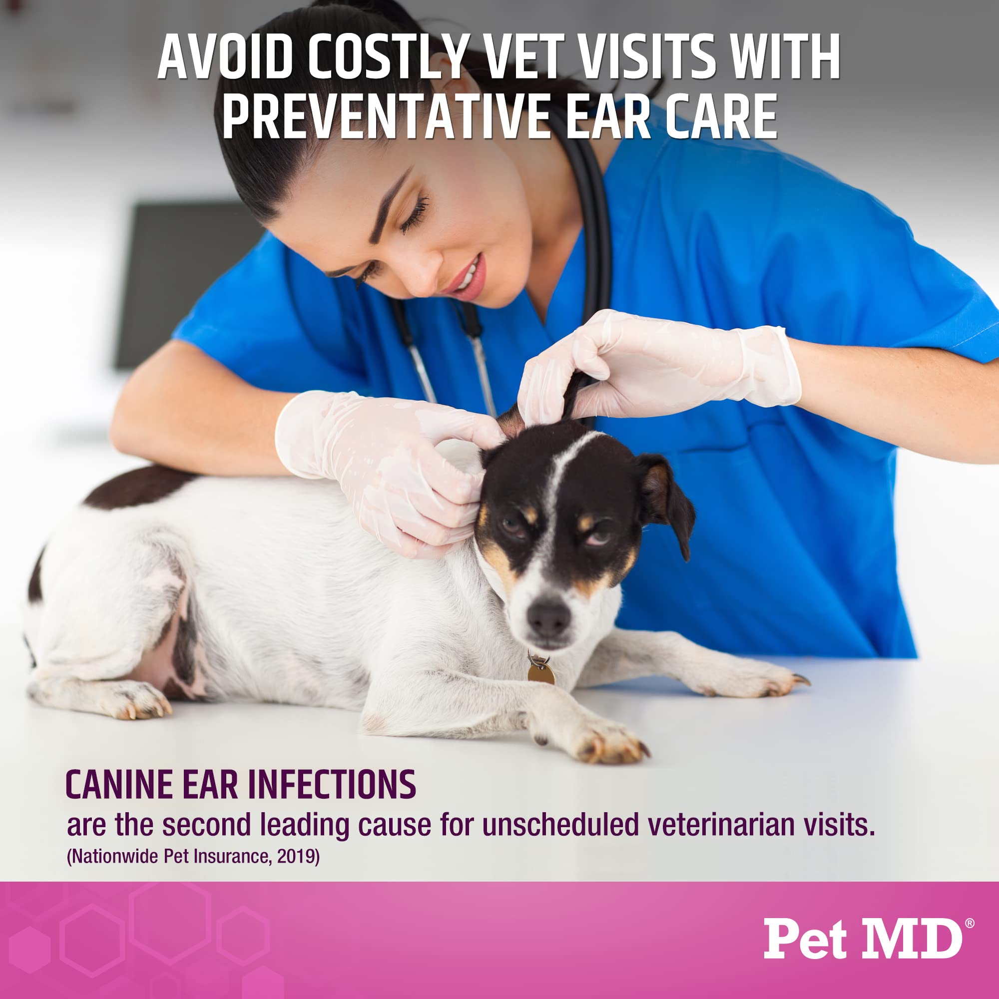 Pet MD Otic-Clean PauMorte: élimine les peaux mortes et allergènes.