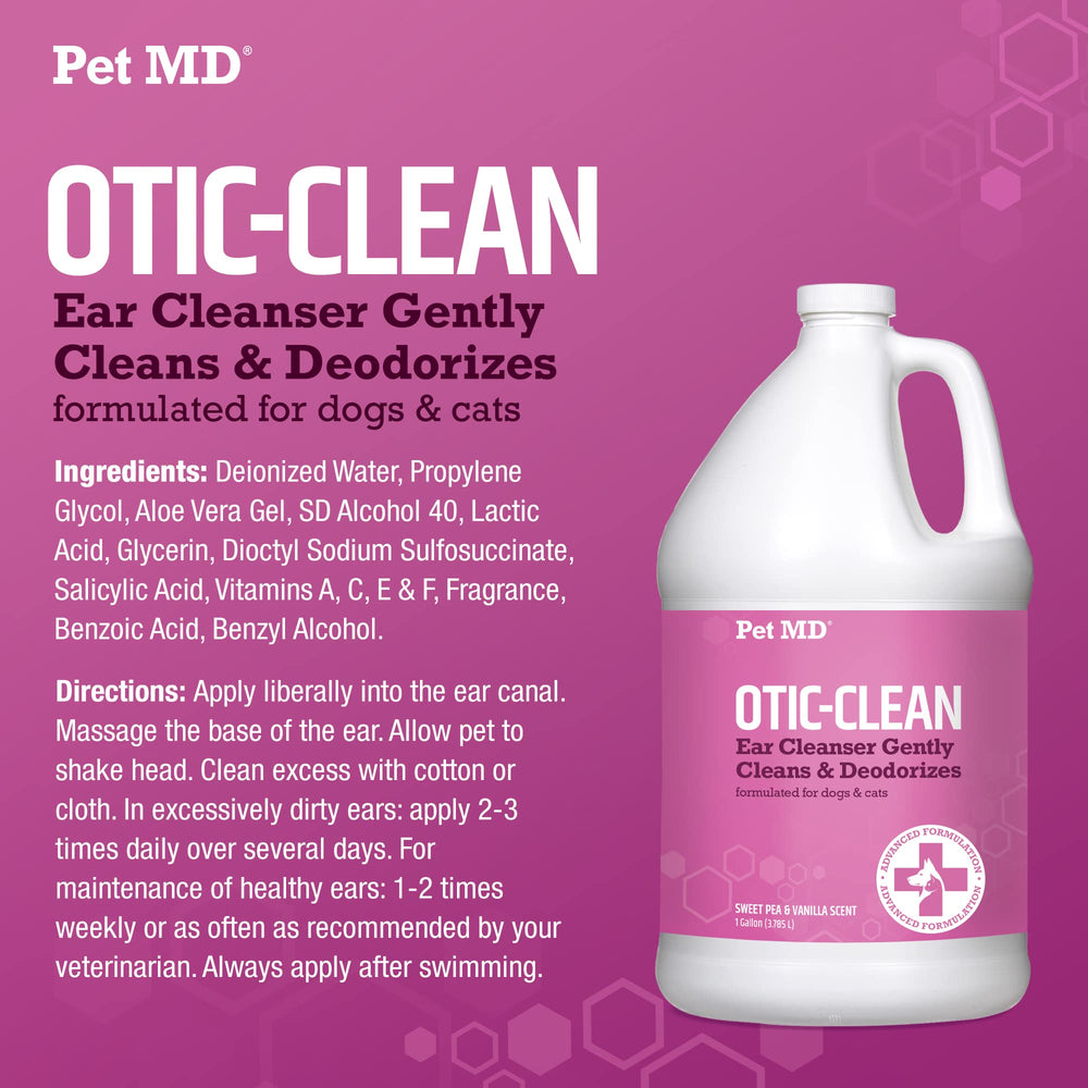 Pet MD Otic-Clean Usage Domicile: idéal pour entretien régulier des oreilles à la maison.