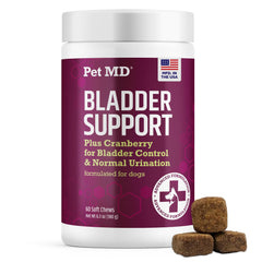 Pet MD Soutien Urinaire Plus Canneberge – friandises pour chien, soutien urinaire potentiel.