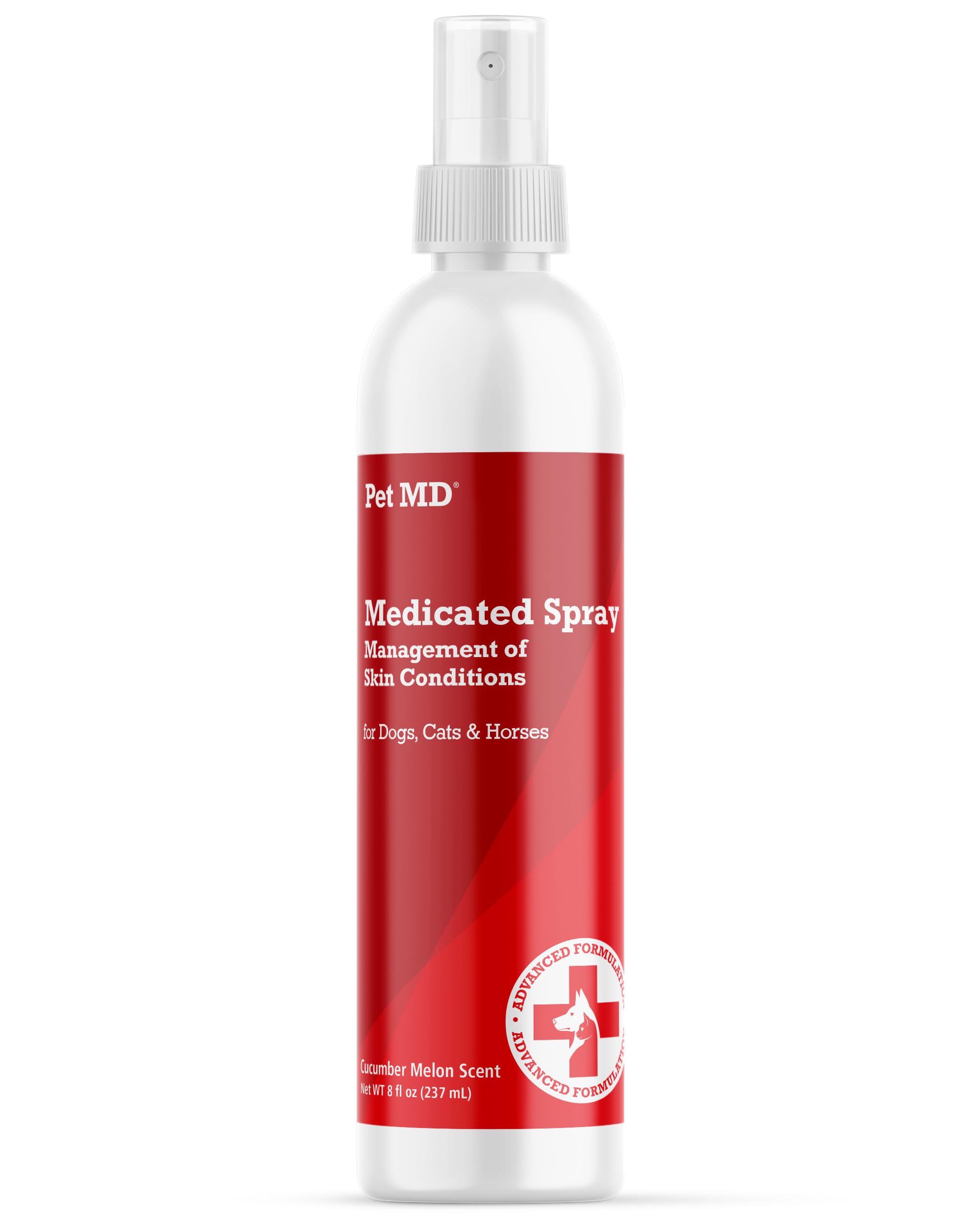 Pet MD spray topique – bouteille prête pour une application douce sur le pelage.