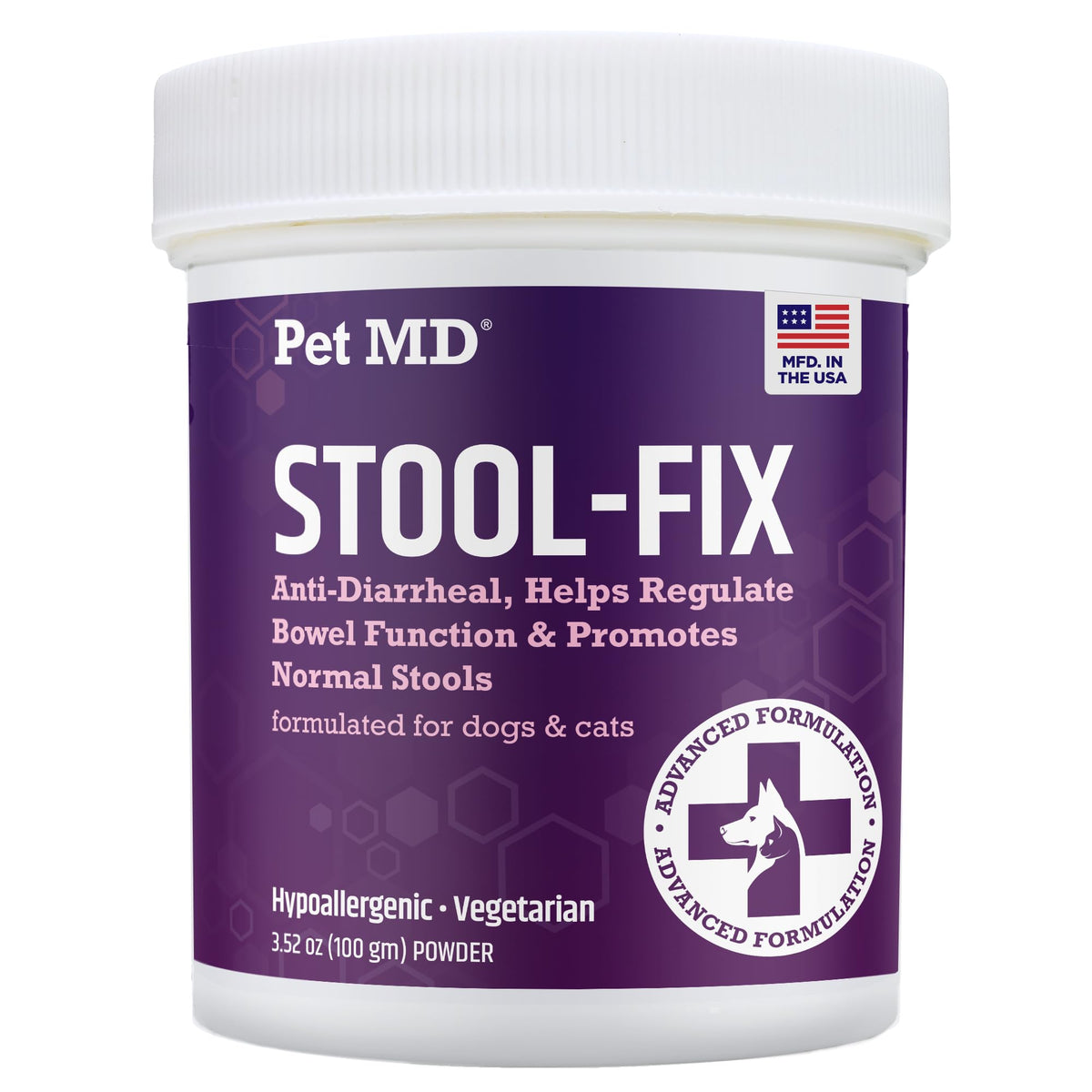 Pet MD Stool-Fix — emballage 100 g, argile naturelle favorisant un transit serein