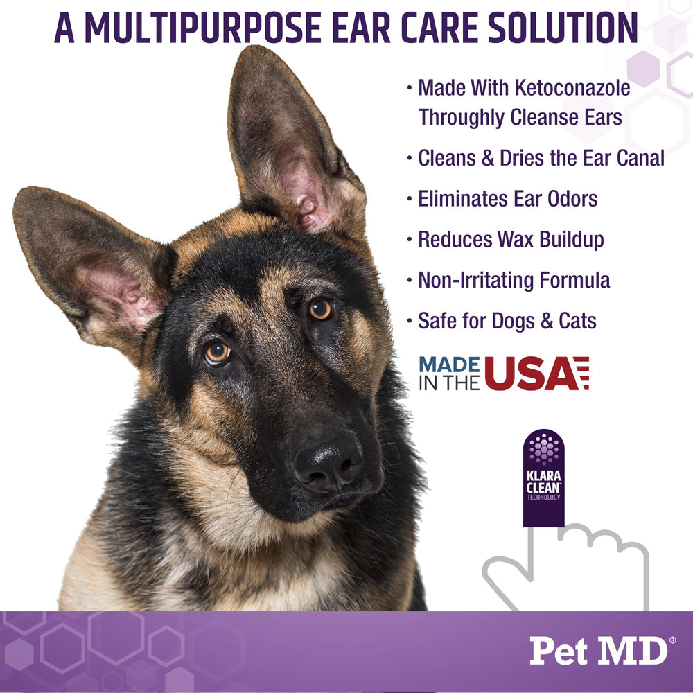 Pet MD Tris Ear Wipes, application facile sur le doigt pour un usage quotidien.