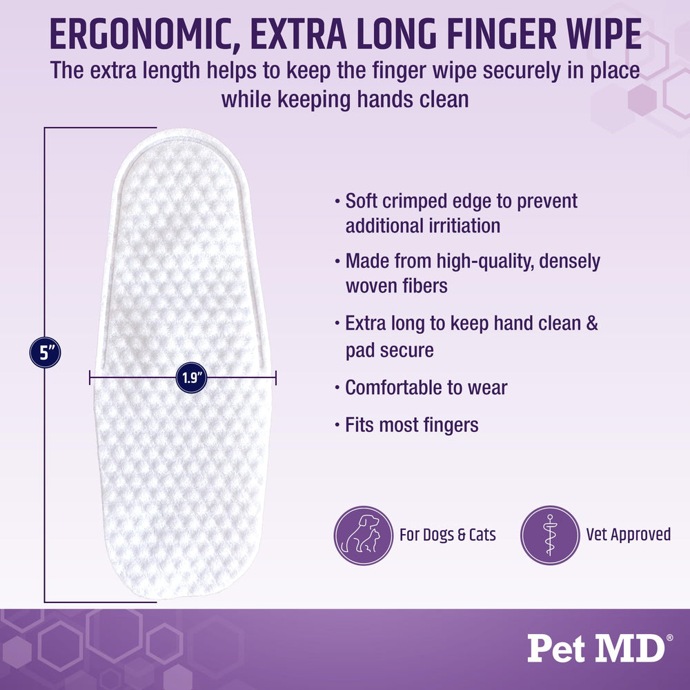 Pet MD Tris Ear Wipes, pratique et hygiène quotidienne pour chiens et chats.