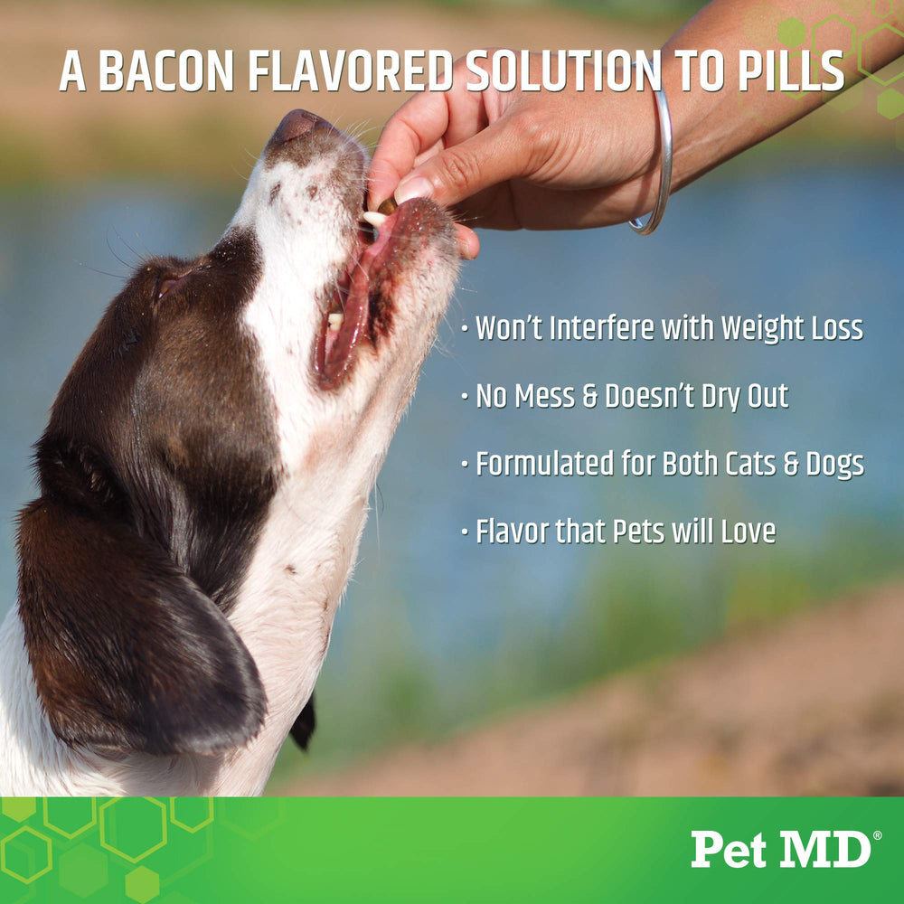 Pet MD Wrap A Pill indiquant faible en calories, pratique pour le regime.