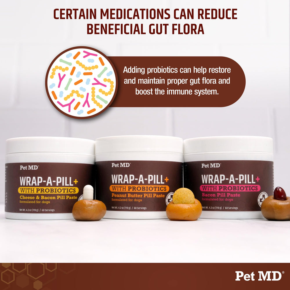 Pet MD Wrap-A-Pill, fabriqué aux États-Unis, garantissant qualité et sécurité.