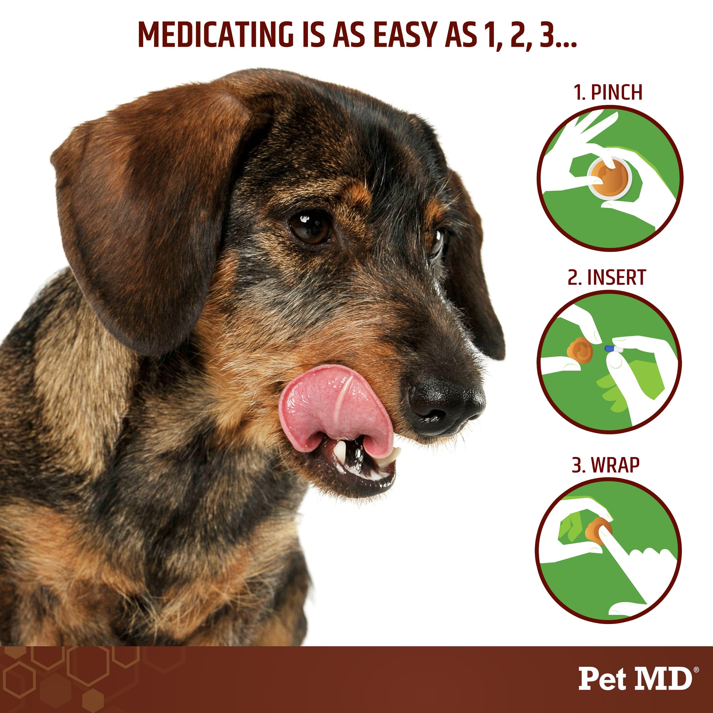 Pet MD Wrap-A-Pill, bacon saveur pour rendre l’heure du médicament plus agréable.