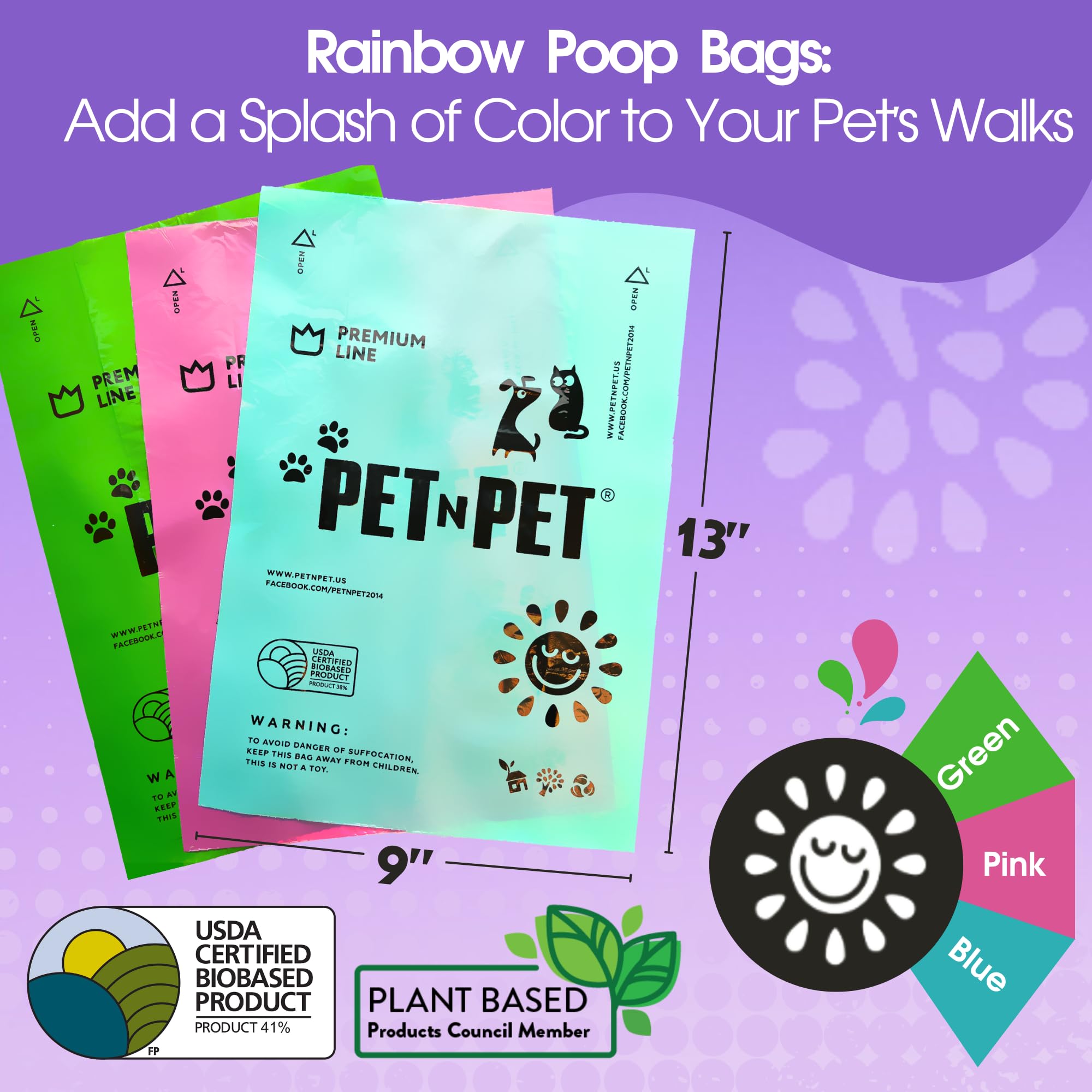 Rouleau Pet N Pet de sacs poubelle extra forts pour chiens