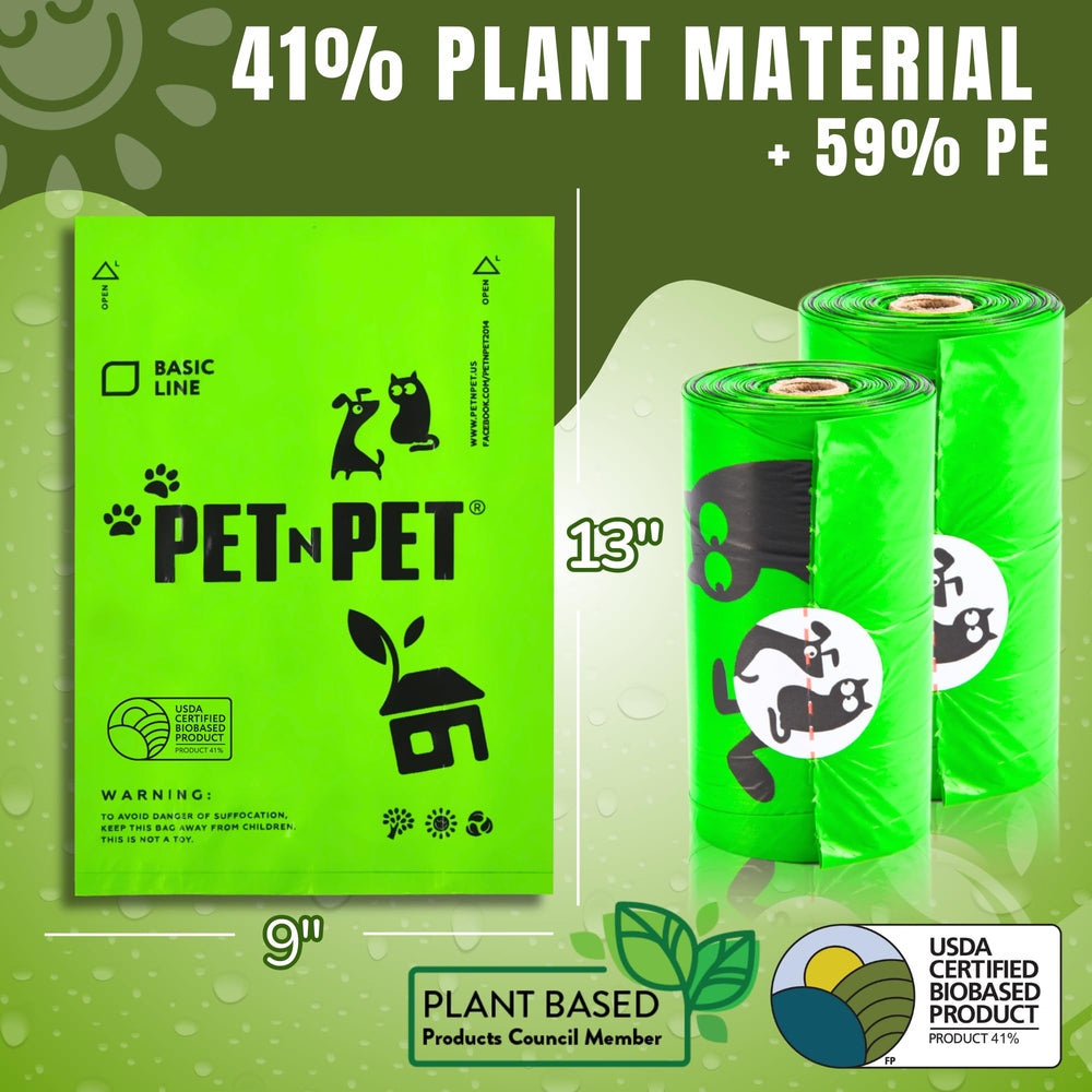 Sacs Pet N Pet à base végétale, 41 pour cent biobasés, option responsable